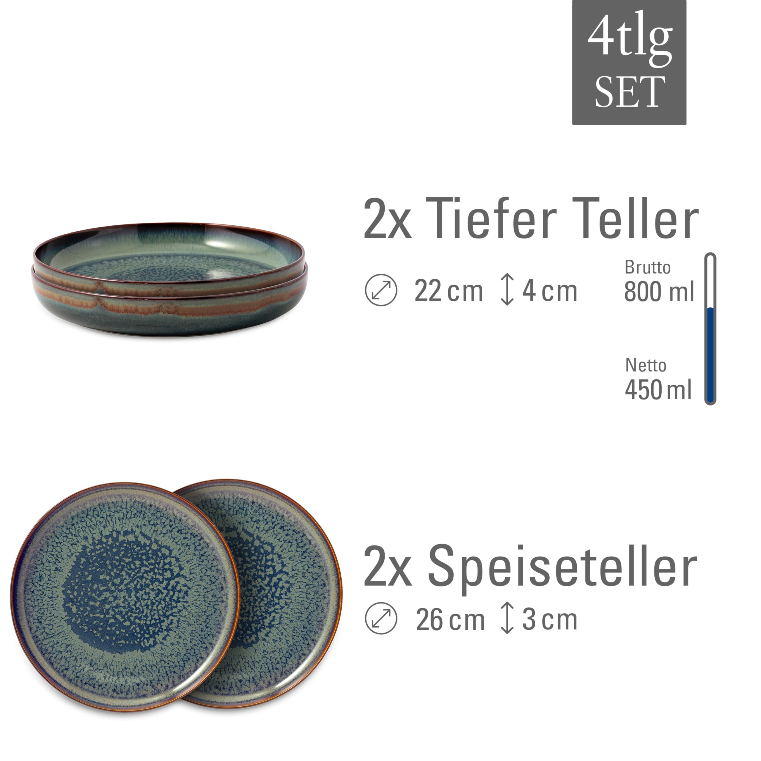 Amazon.com | like. by Villeroy & Boch Crafted Breeze plate set, 4