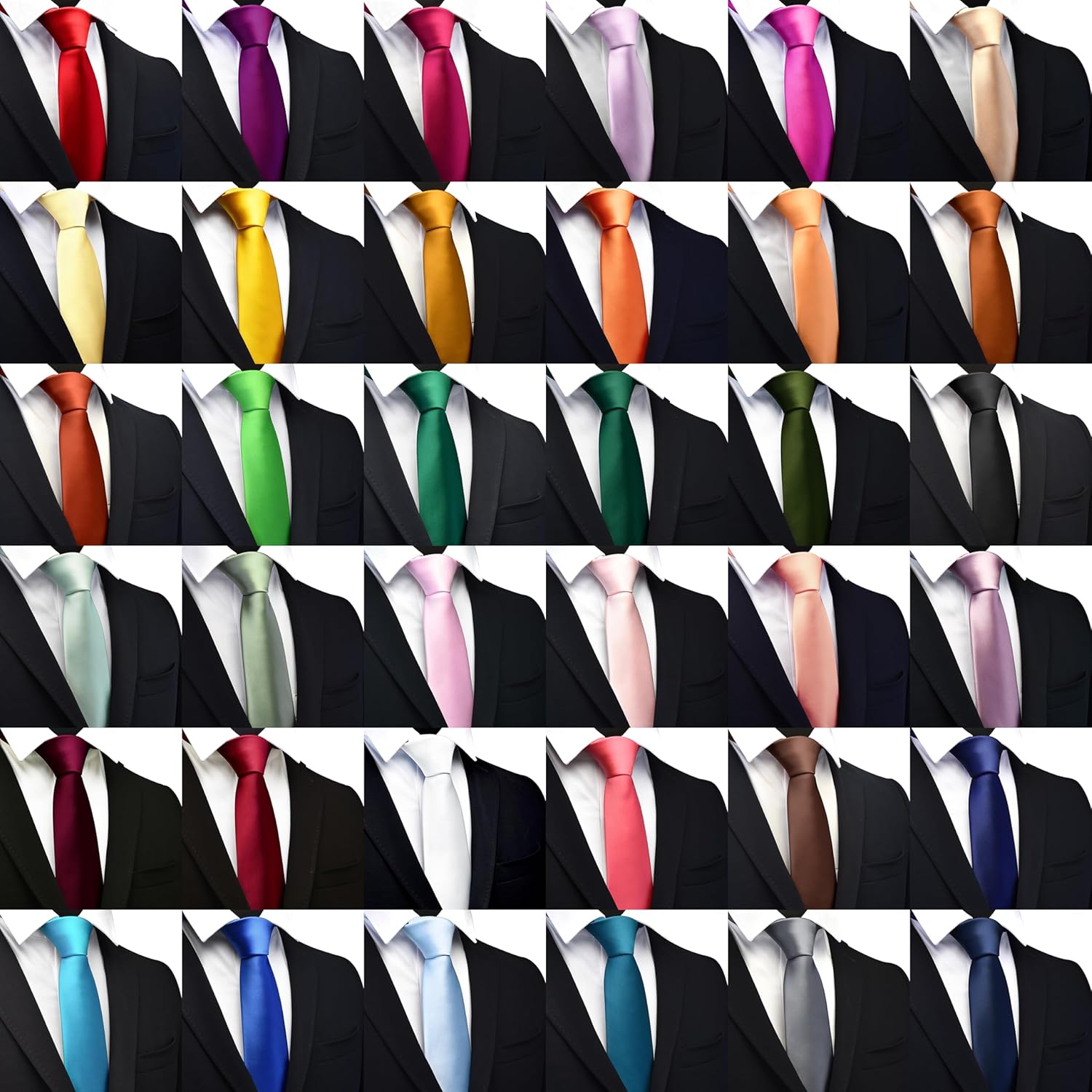 Branduce 3.15"(8cm) Mens Solid Satin Tie Pre-tied Adjustable Zipper Necktie for Business and Wedding - Image 5