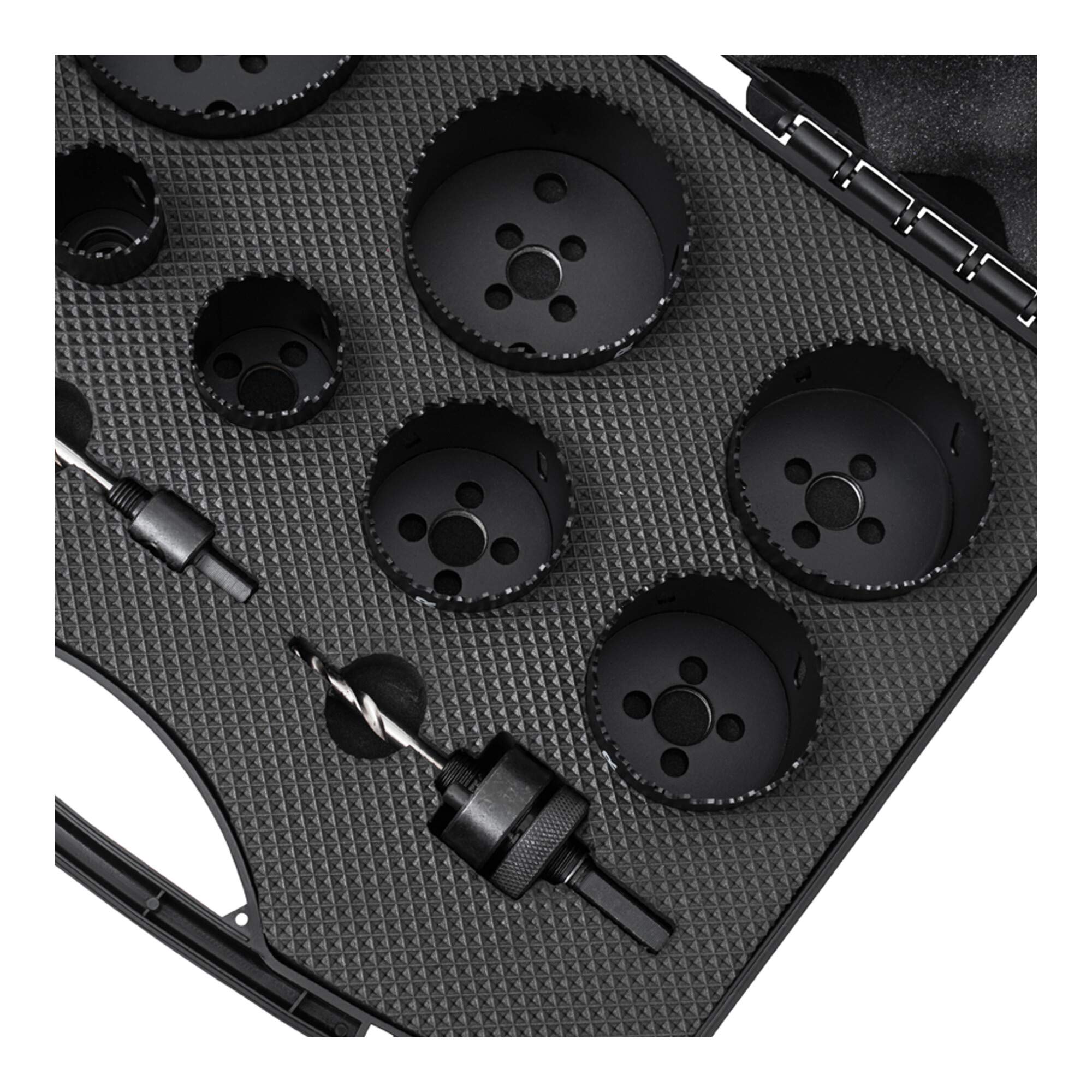 STIER Set per elettricisti di seghe a tazza HSS-Co8 bimetallo, profondità di taglio 44 mm, 11 pezzi (25, 32, 40, 54, 60, 68, 76 e 86 mm)