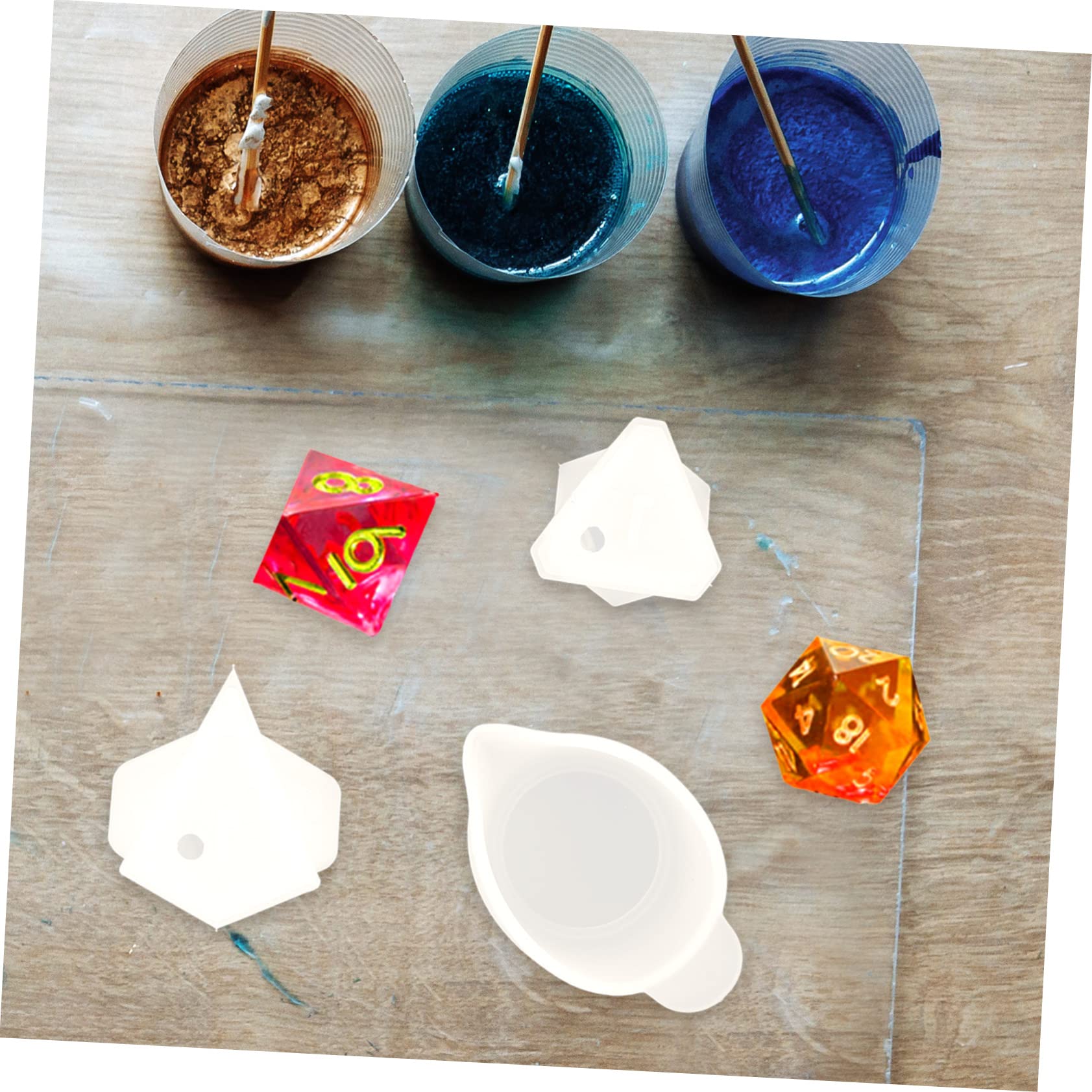 NUOBESTY 3pezzi Stampo Silicone Per Creazione Di Dadi Per Diy Crafts e Decorazioni Per Casa Mold Flessibile e Riutilizzabile Per Dadi Personalizzati Resina Epossidica
