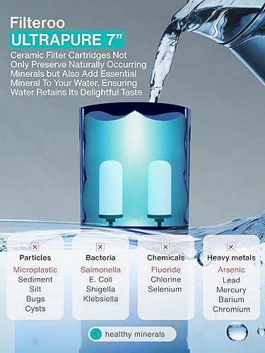 Miniatura 4 de Sistema de filtro de agua por gravedad para encimera, 3.17 galones12L, acero inoxidable 304, purificador de agua alimentado por gravedad con 2
