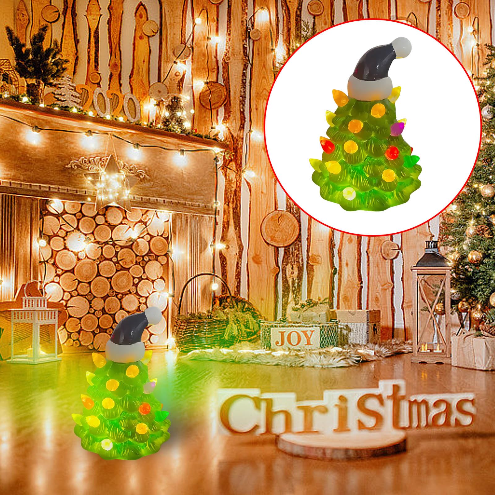 Décoration de sapin de Noël en résine durable pour décoration d'intérieur festive Design compact et facile à ranger