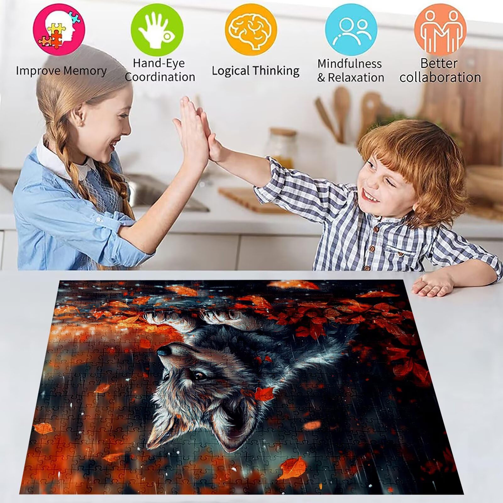 Puzzle 3000 elementów puzzle dla dorosłych pies 122 x 81 cm unikalne rzemiosło klasyczne 3D drewniane układanka do rodzinnych gier aktywnych, układanka do samodzielnego wykonania nawet do dekoracji