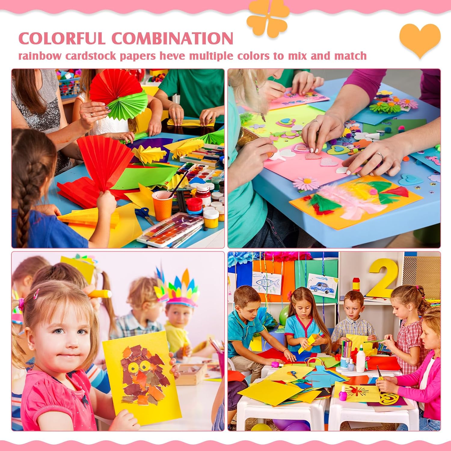 8.5'' x 11'' Colored Cardstock Bulk 200 Sheets Construction Paper 200 Gsm Printer Paper Double Sided Thick Cardstock Starter Kit for DIY Cards Making Scrapbooking(Multicolor-80)