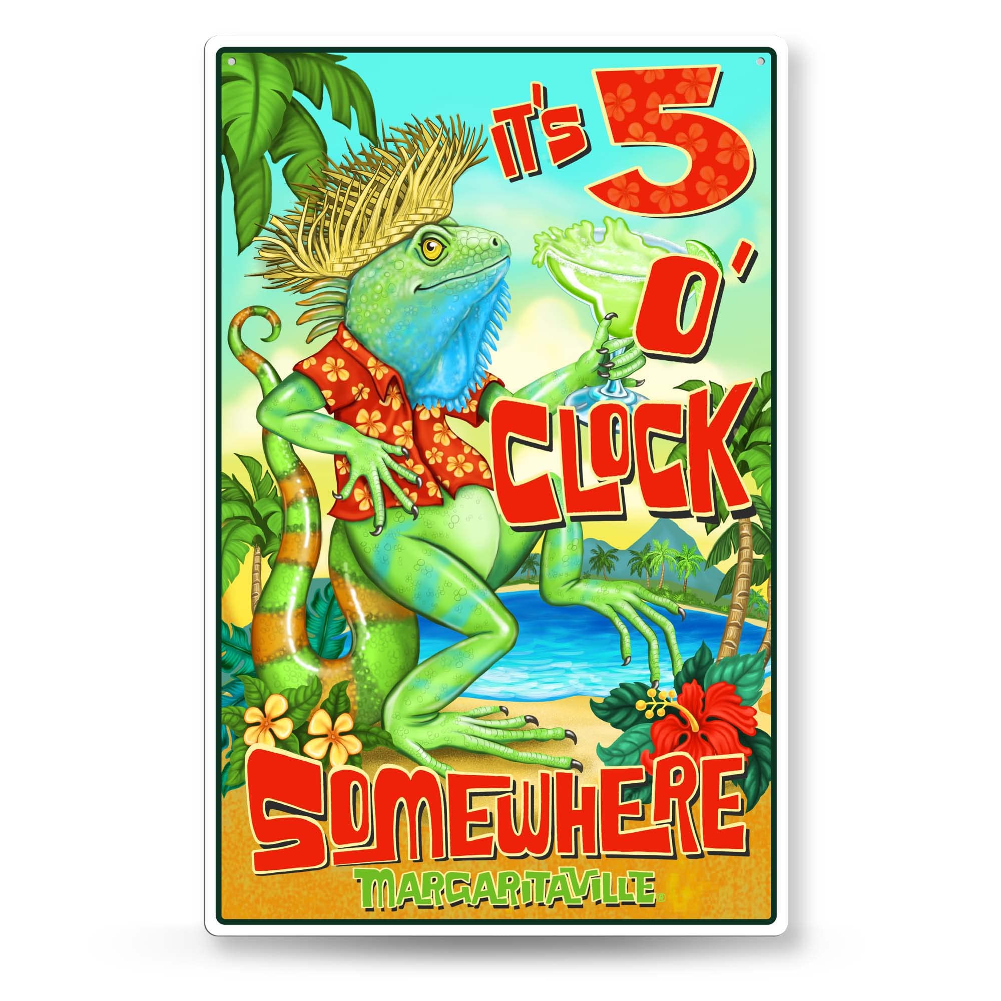 Rico Industries Margaritaville Large Metal Home Décor Sign (11