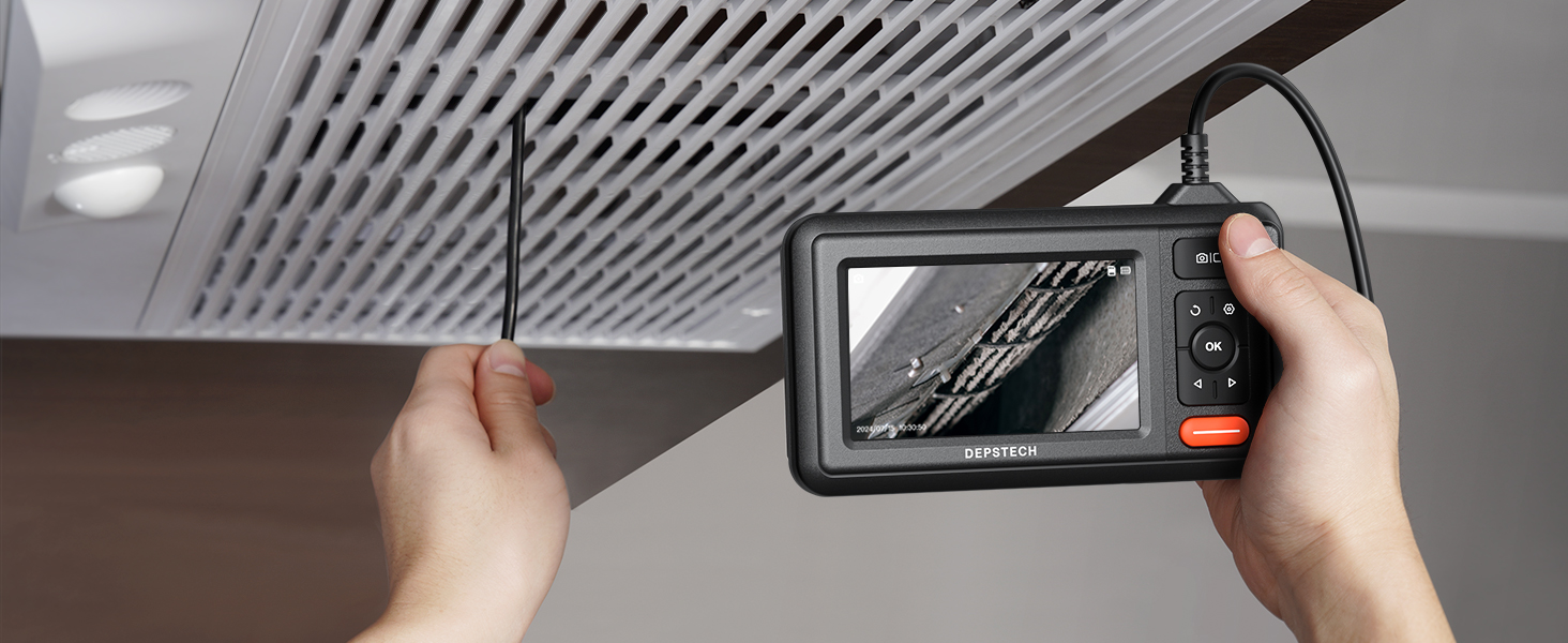 DEPSTECH Dual Lens Endoscope, HD Borescope Inspection Camera with