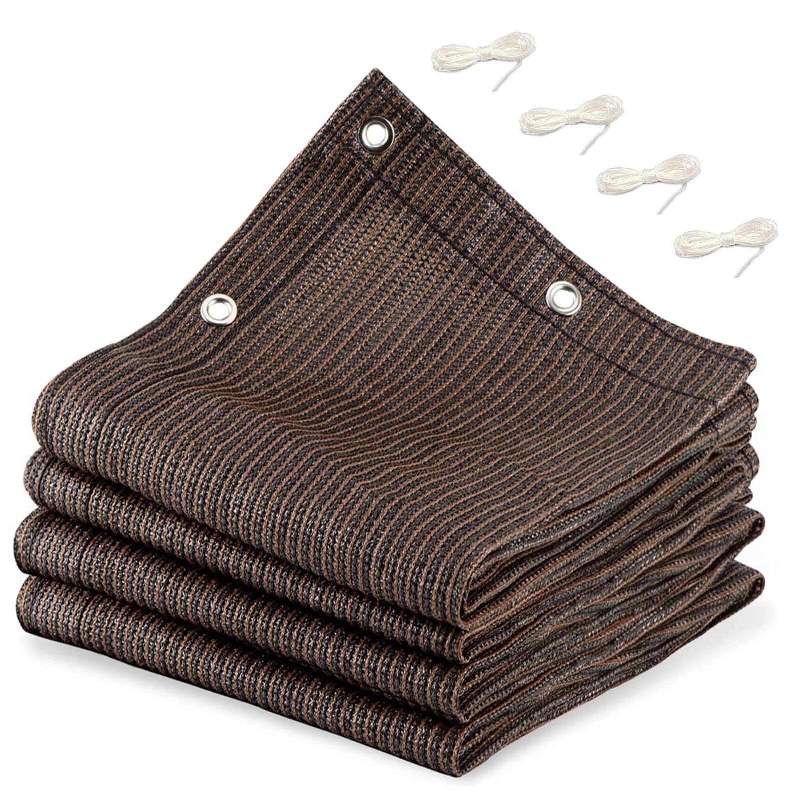 Voile d'ombrage rectangulaire 4.5x7m protection UV toile solaire jardin marron avec oeillets