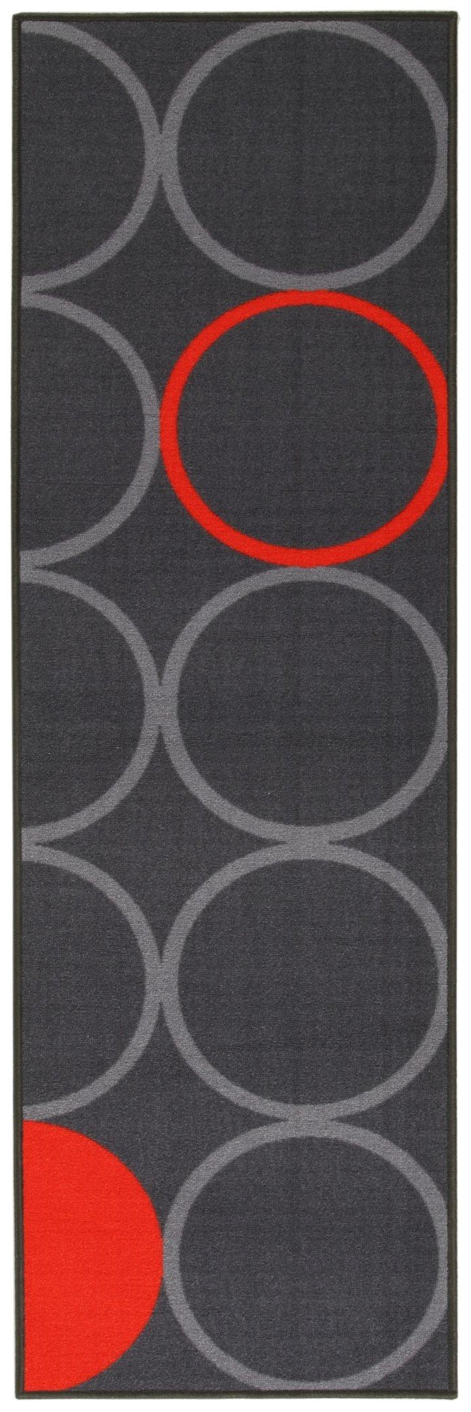 Viva La Cucina Tappeto, Nylon, Grigio/Arancione, 57 x 200 cm
