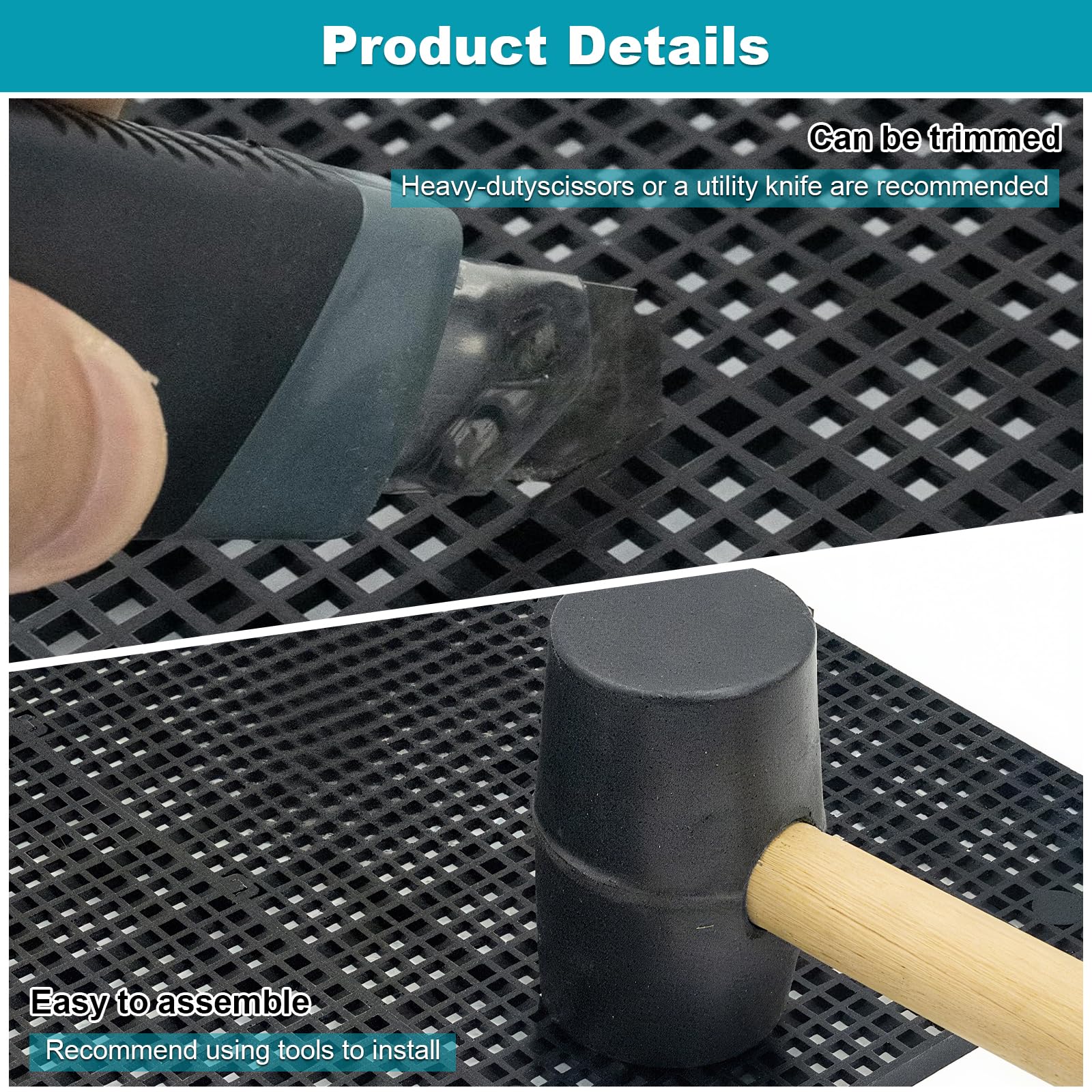 31 Pcs Plastic Egg Crate Set, 11.8"x11.8" Fish Tank Divider for DIY Filtration Bottom Protection & Aquascaping, Black - Image 3