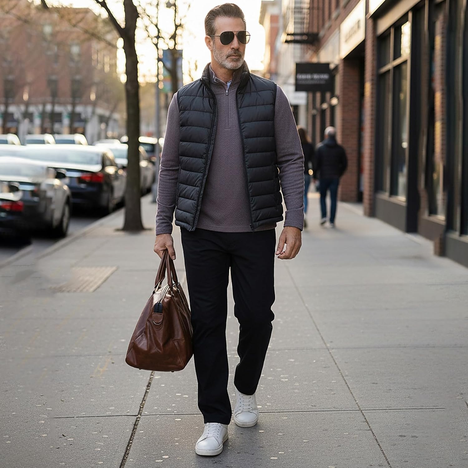 M MAELREG Mens Quarter Zip Pullover Golf Casual Fleece Lined Warmth Lightweight Stretch Mock Neck 1/4 Zip Sweatshirts for Men - Image 2