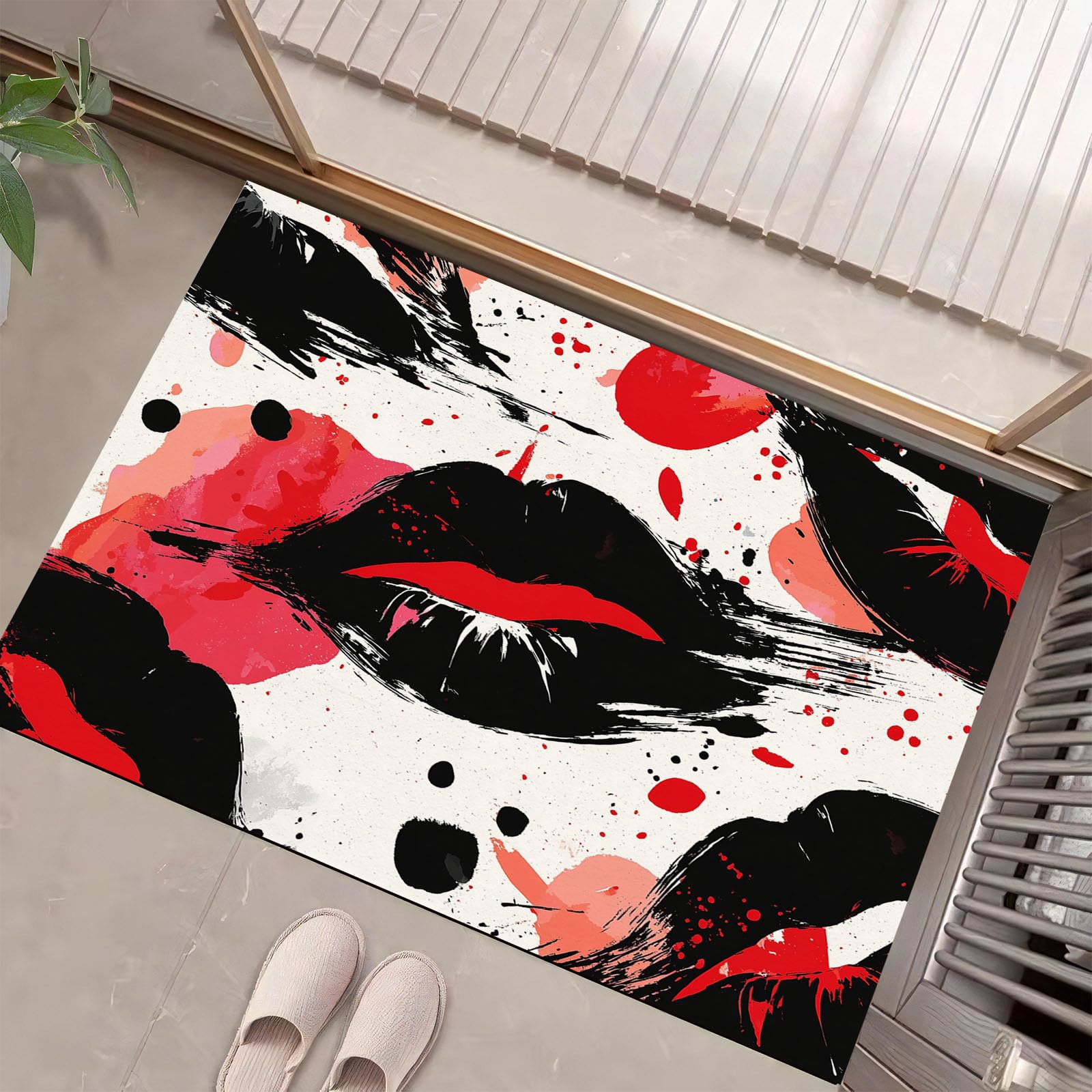 Paillasson interieur antidérapant 50x80cm lavable et absorbant style graffiti