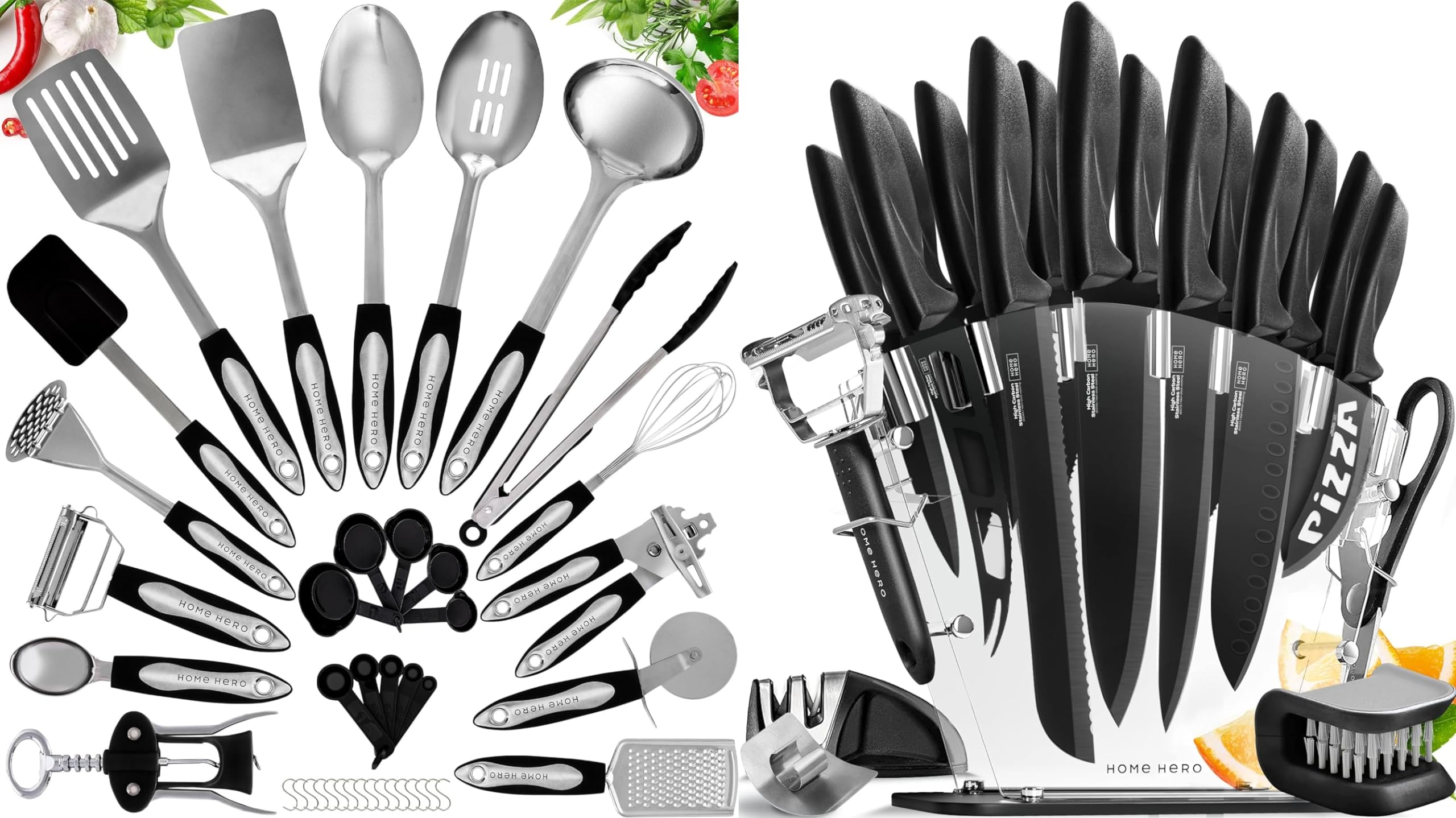 Home Hero 41 Pcs Utensils Set + 20 Pcs Knife Set