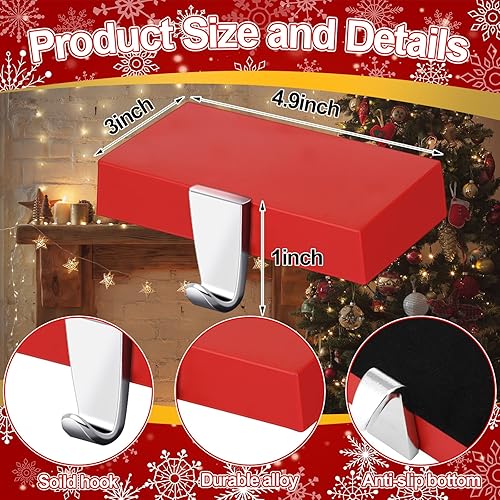 Miniatura 2 de Soaoo 6 soportes para calcetines de Navidad, para mantel y mantel, para calcetines de Navidad, pesos pesados para calcetines de manto, bases para