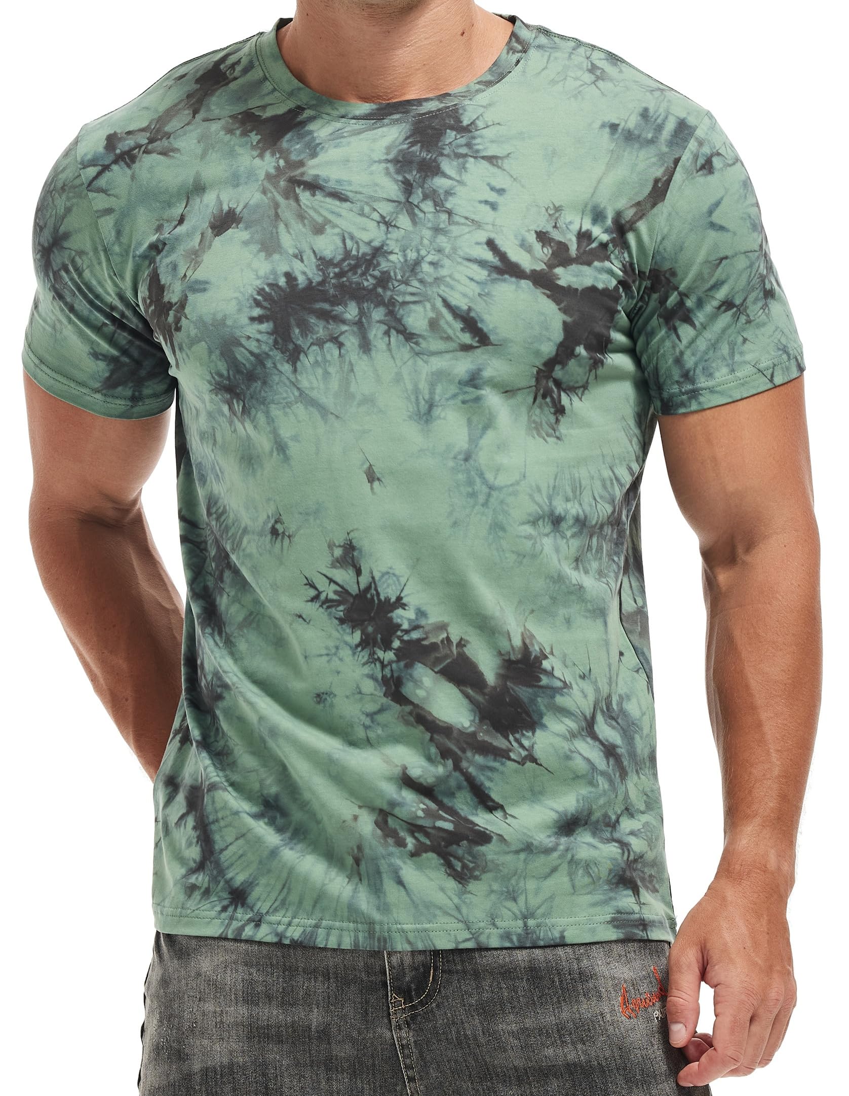 RONOMO Herren T-Shirt 95% Baumwolle 5% Spandex, Mikroelastik, Hautfreundlich