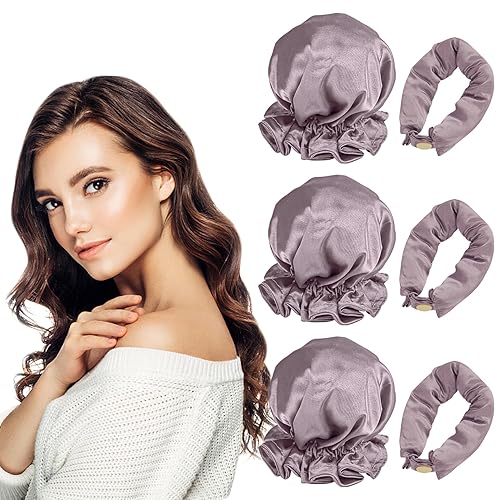 Rizador de cabello satinado sin calor, 6 piezas, herramienta para rizar el cabello para mujeres, juego de 3 rodillos de pelo de seda suave sin calor