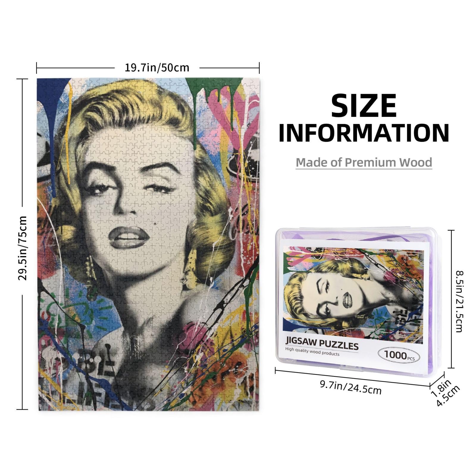 Amazon.co.jp: ジグソーパズル 木製パズル 1000ピース マリリン