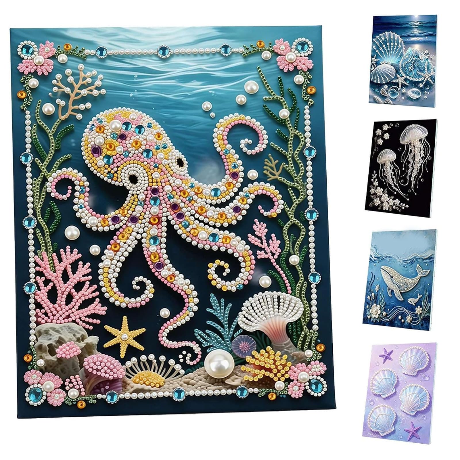 HYPYXUS 12x16 Inch Ocean Themed Pearl Art DIY Craft Kit (#A-1pc)
