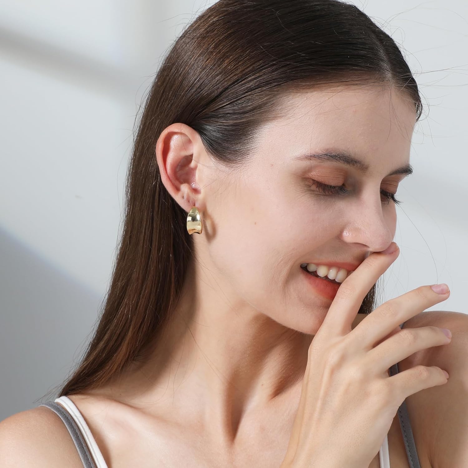 Ritach Gold Chain Earrings for Women Trendy Dainty 925 Sterling Silver Post 14k Gold Plated Chain Tassel Dangle Hoop Earrings for Gifts - Image 3