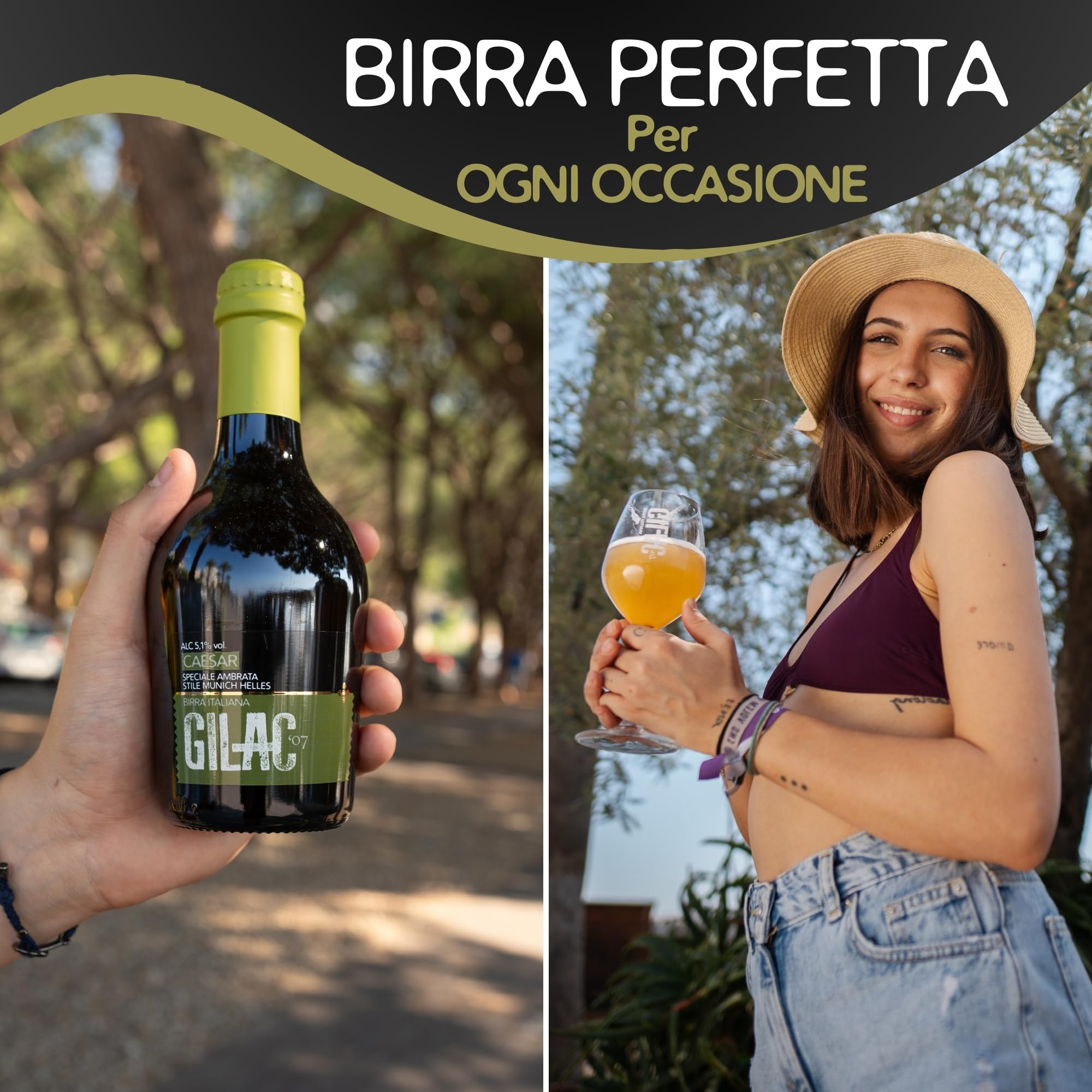 GILAC CAESAR MÜNICH HELLES Birra artigianale Ambrata 15 Bottiglie da 33 cl, Birra Speciale Italiana Non Filtrata e Non Pastorizzata, Birre artigianali confezioni regalo Gradazione Alcolica 5.1% Vol