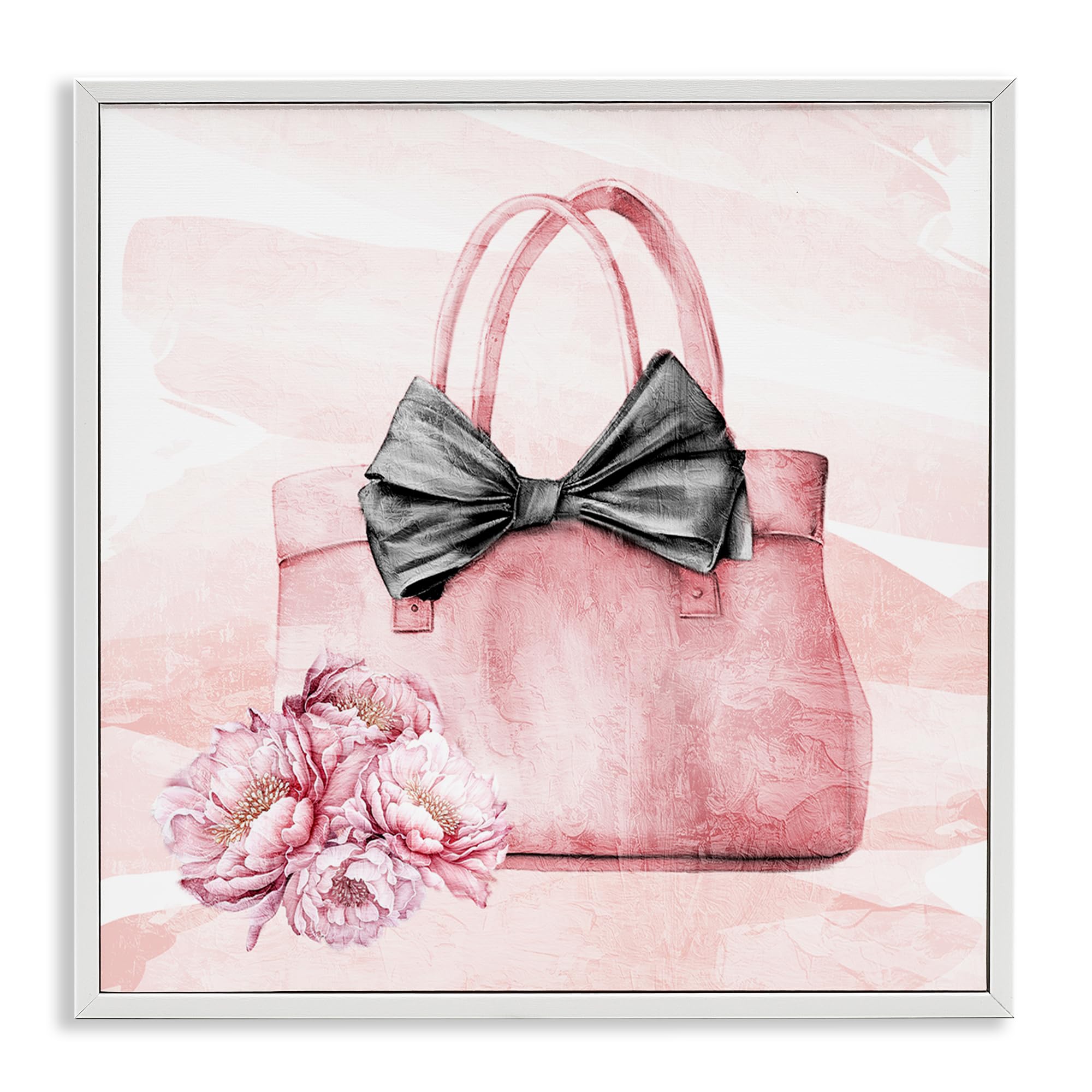 Stupell Industries 'Glam Time Handbag', Framed Giclee Art, White, 17 x 17 Inches, Easy to Hang and Sturdy, Made in USA, by Kim Allen