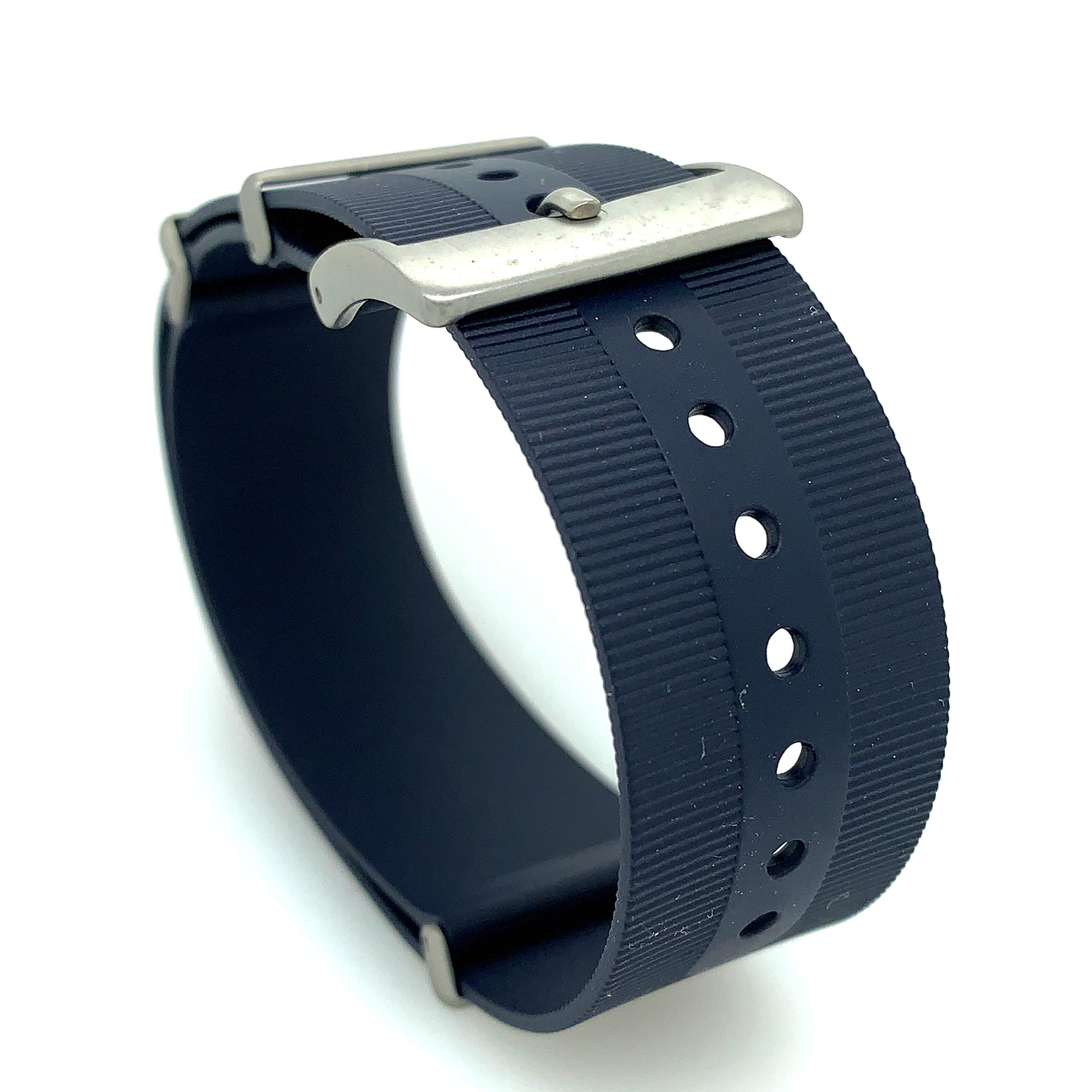 Bonetto CinturiniNATO 328 Rubber Watch Strap 22 mm Dark Blue