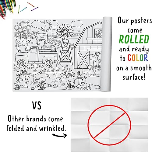 Miniatura 4 de Tiny Expressions Póster gigante para colorear para niños, pancarta de papel jumbo de 30 x 72 pulgadas o cubierta de mesa para fiestas escolares o