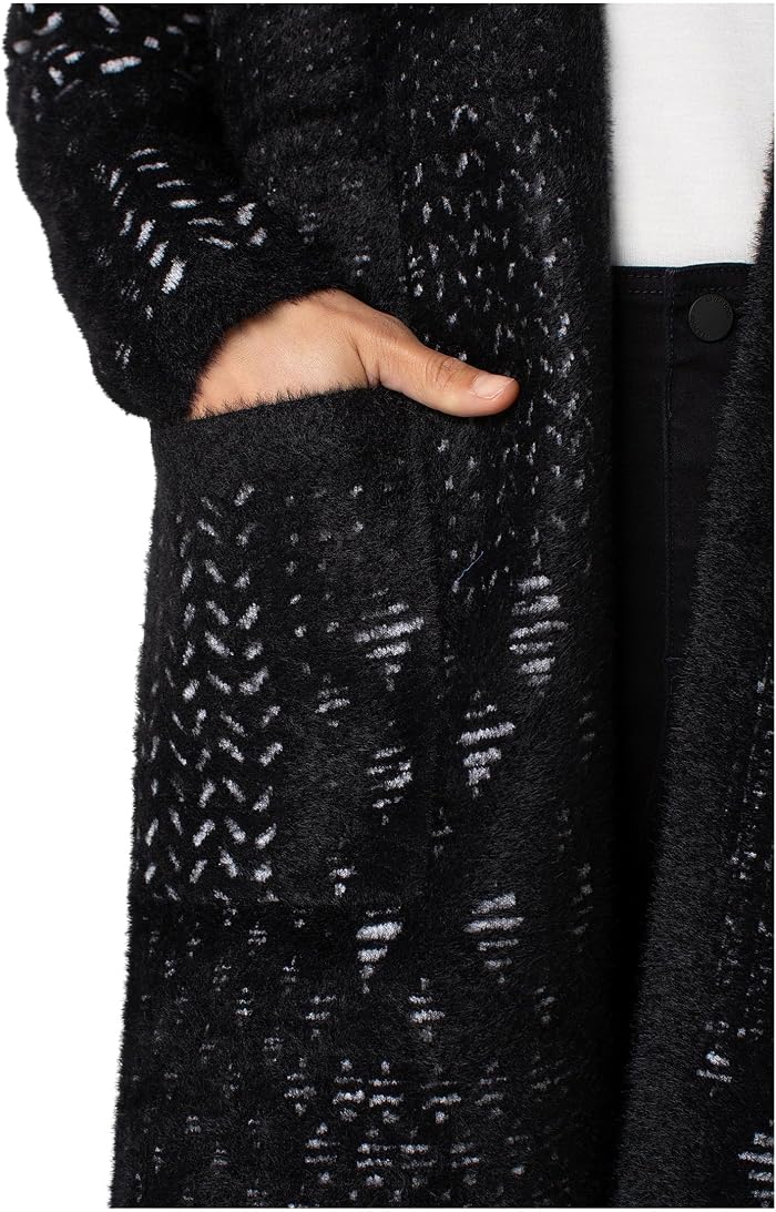Женские Liverpool Los Angeles Petite Long Sleeve Collarless Open Front Sweater Coat — фото 2