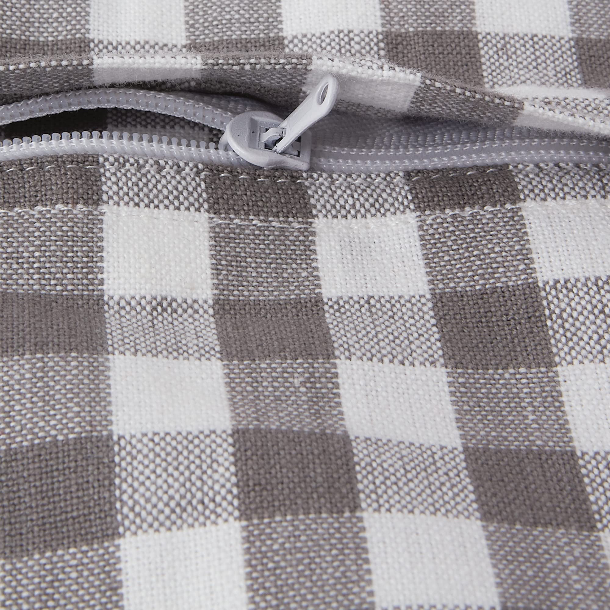 DII Pillow Cover, Fabric, Gray/White, Square_18_inches, 46 x 46 cm (Pack of 4) - Image 4