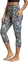Vista 99 de ODODOS - Leggings capri de cintura alta para mujer con bolsillos, control de abdomen, no se transparentan, para entrenamiento atlético, running