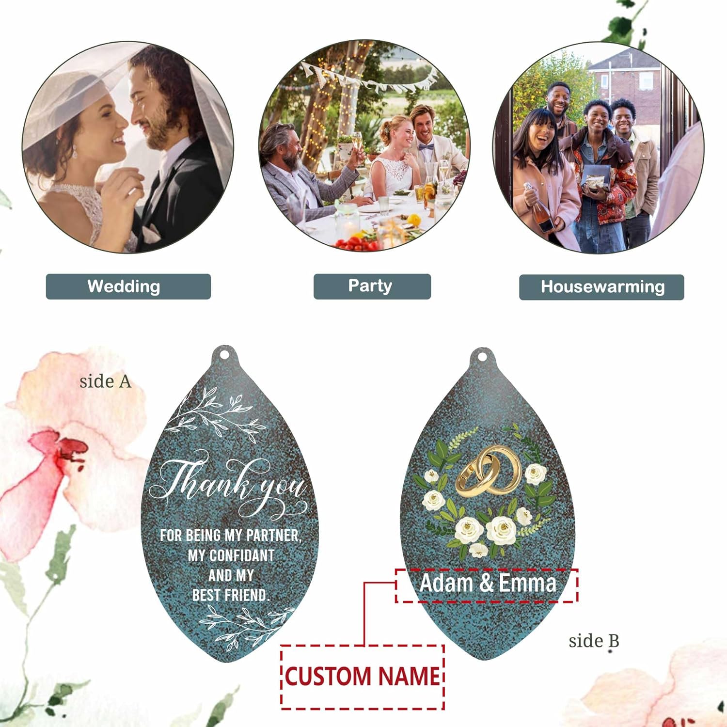 ASTARIN Wedding Gifts Wind Chime, Personalized Names & Date Wind Chimes Gifts for Couple 2024, Wedding Gift for Newlywed Bride Groom Husband Wife, Engagement Gift Valentine’s Day Produced in USA