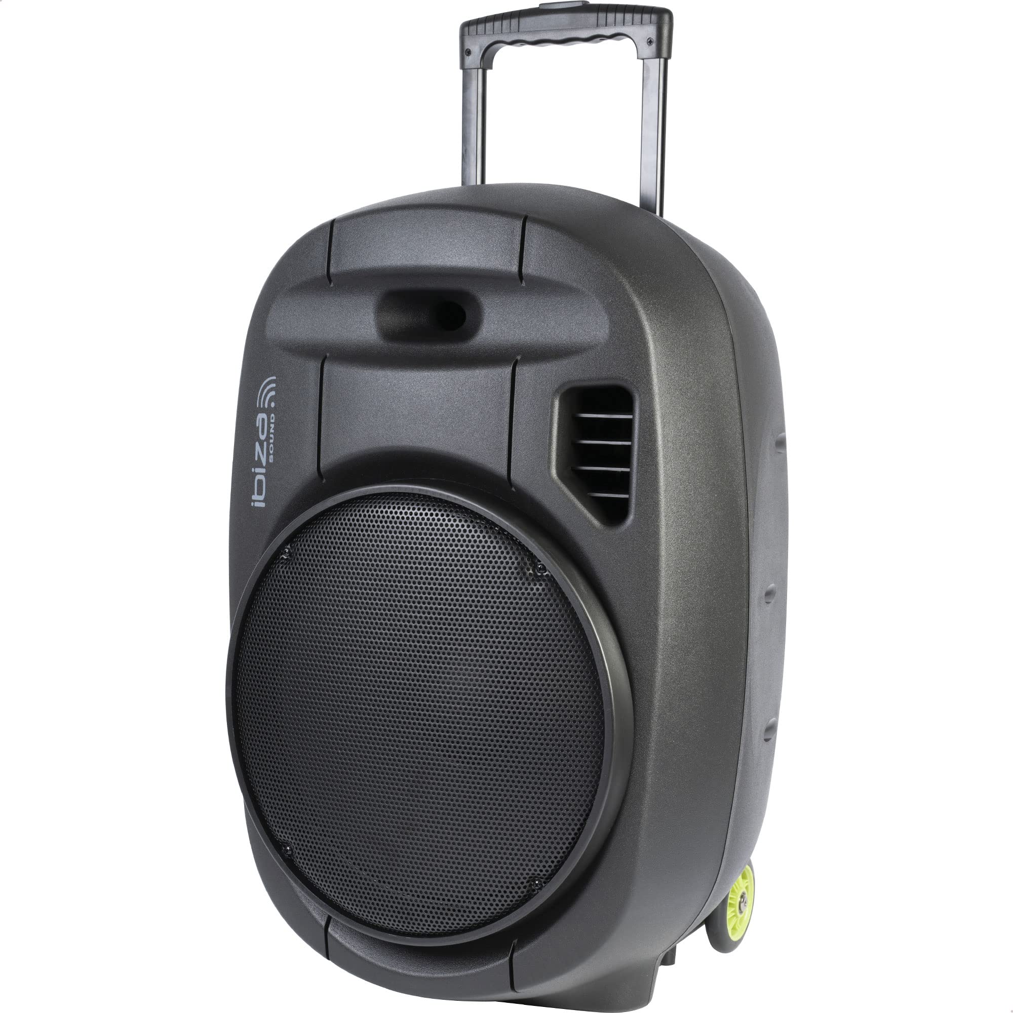 Ibiza - PORT15VHF-MKII-TWS - Przenośny głośnik 15"/800W MAX z 2 mikrofonami (VHF), pilotem i etui na akcesoria - Bluetooth, USB, SD & TWS - czas pracy od 6 do 8 godzin