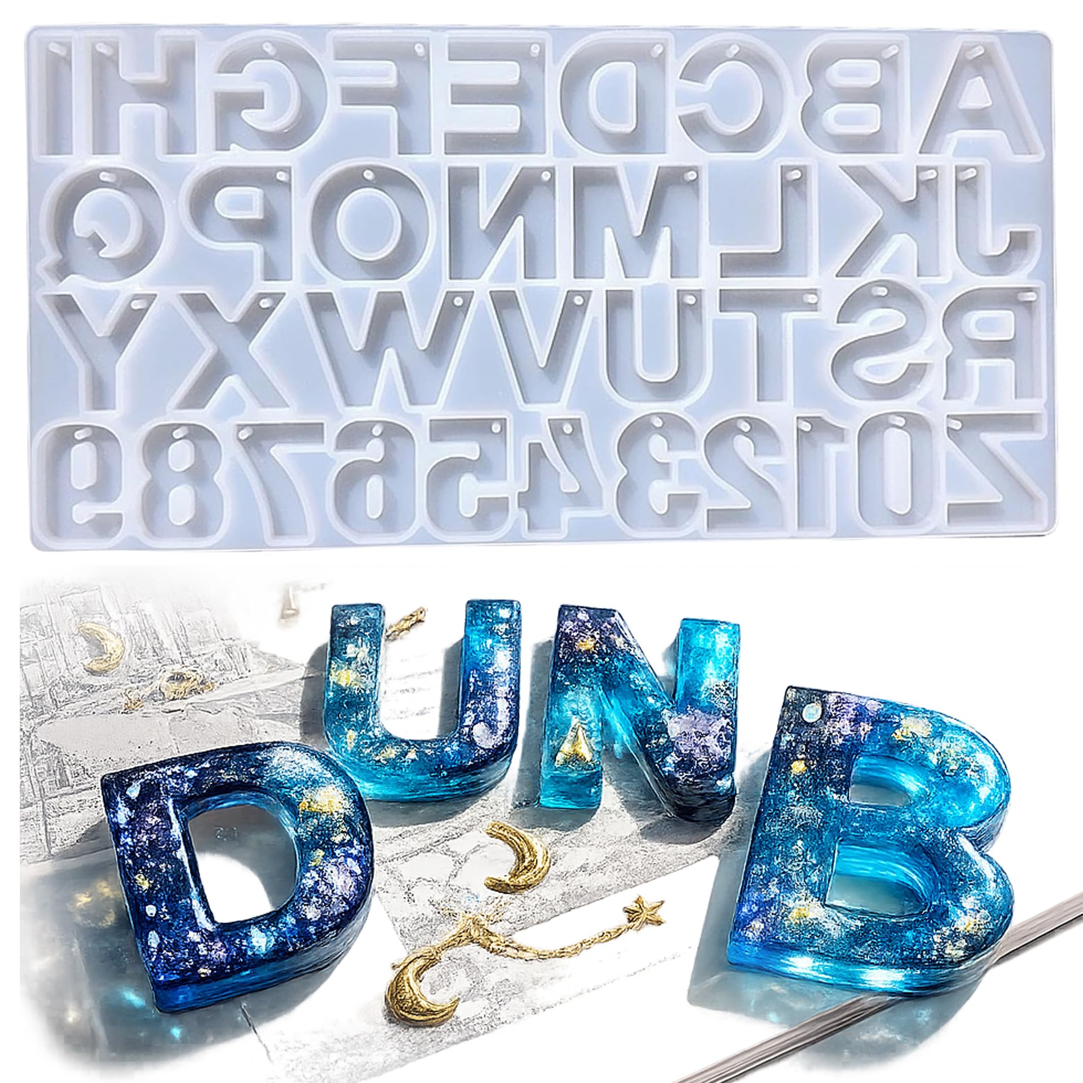 Amazon.co.jp: 【便利な穴あきタイプ】 レジン アルファベット 穴あき