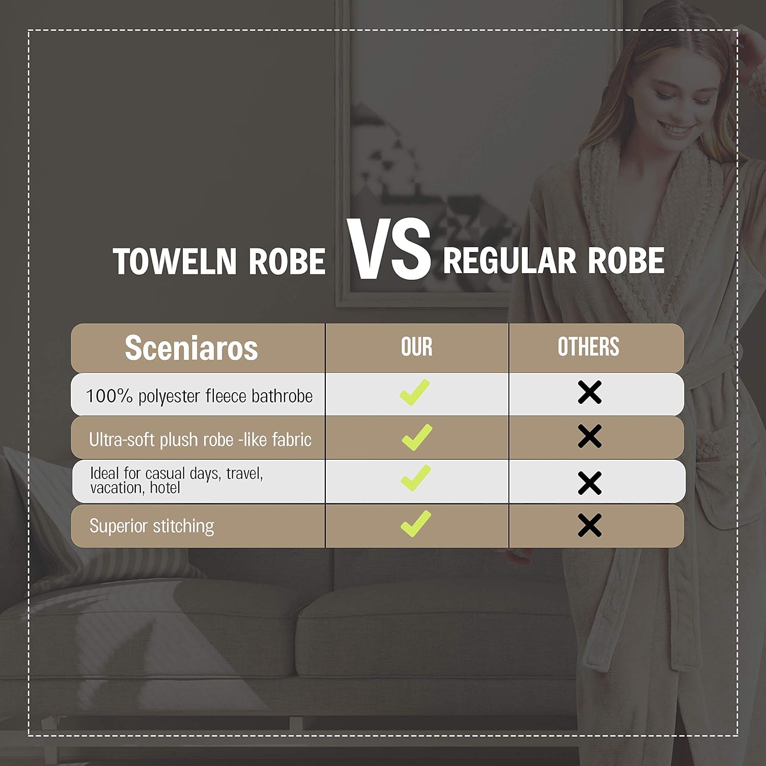 Women's Fleece Bathrobe - Plush & Soft Robe - Lounging & Relaxation - Cozy & Elegant - Fluffy & Comfortable - Long & Stylish - Image 6