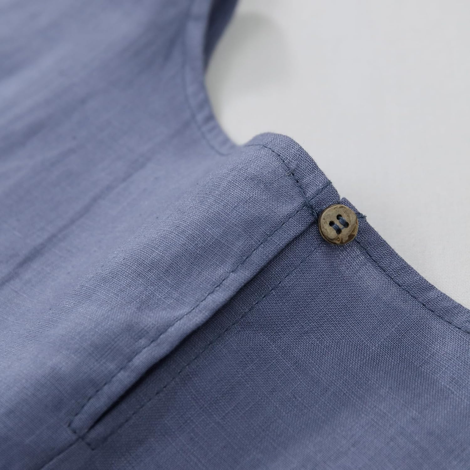 Amazhiyu Women's 100% Linen 3/4 Sleeve Shirts Crew Neck Blouse Tops Loose Fit - Image 4