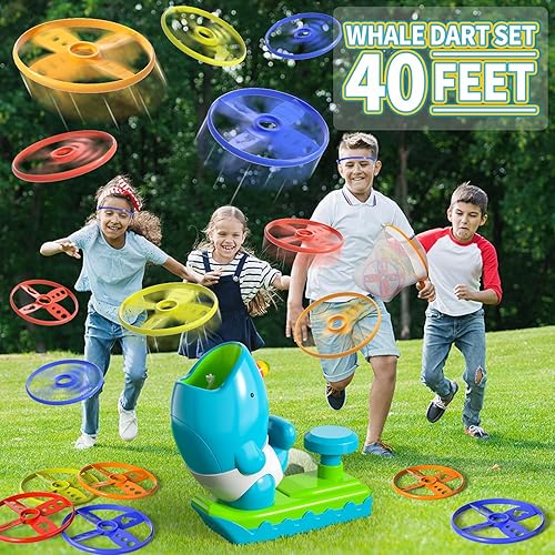 Miniatura 8 de KukuFun Juguetes al aire libre para niños de 3 a 5 4 a 8 años, lanzador de discos voladores al aire libre, juguetes para exteriores, regalos para