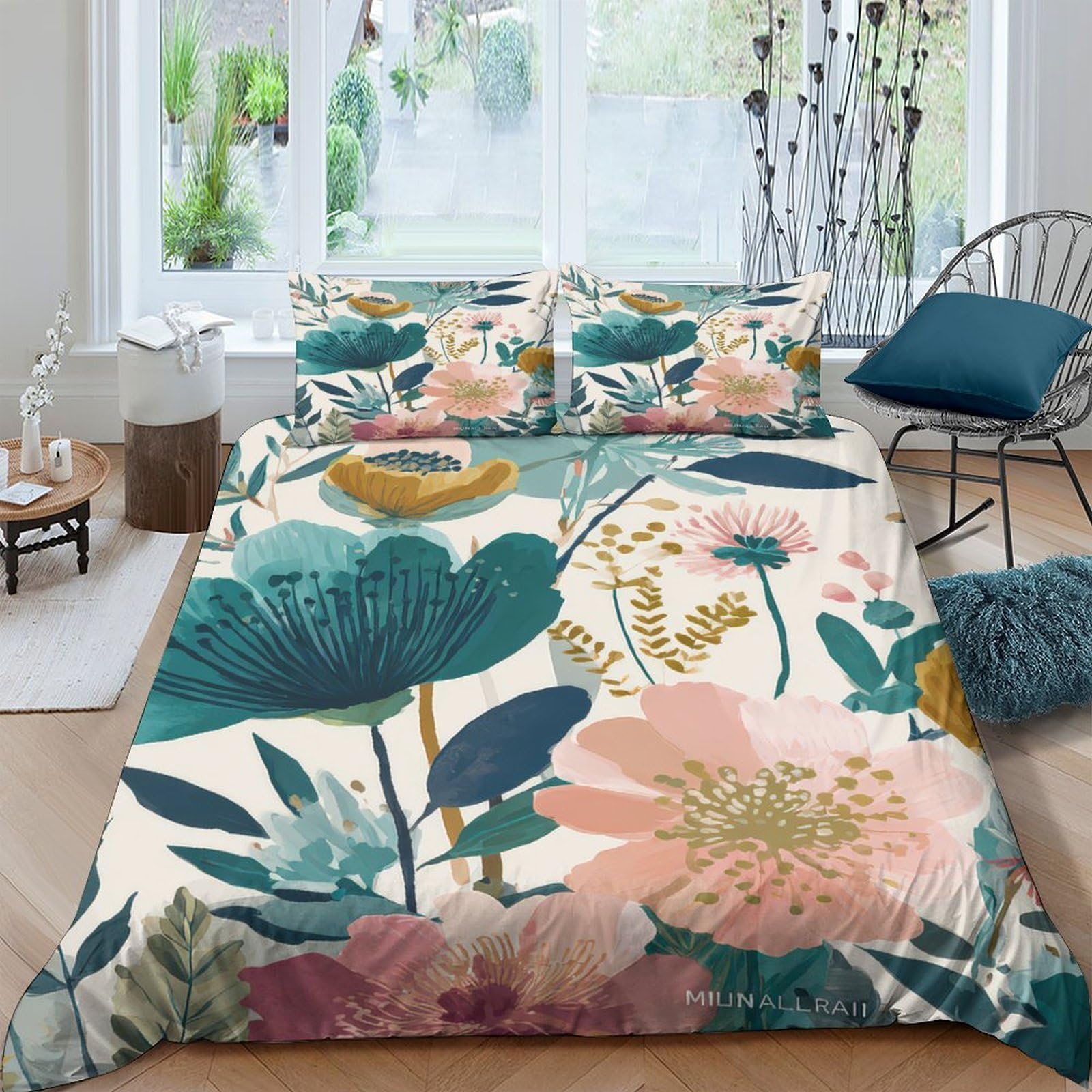 Ctjqhvkz Style-8 3D Printed Botanical Garden Fitted Sheet Microfiber Soft Floral Art Mattress Cover For Bedroom Guestroom Decor Single（135X200cm）