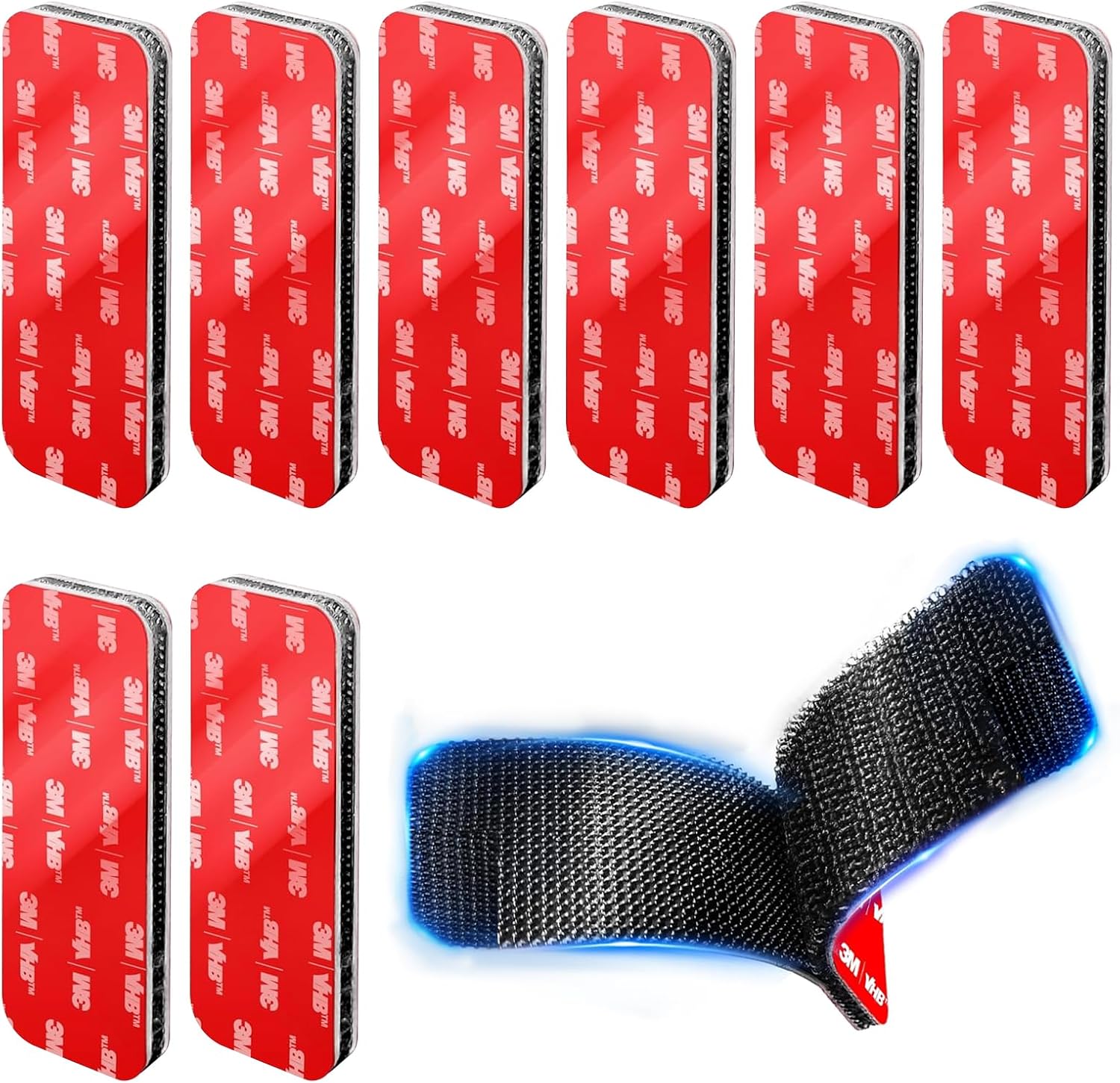 Command Strips Heavy Duty, 8 PCS Rectangle 1 * 2.8 in Heavy Duty Hook and Loop Strips for Car Floor Mats, RV, Indoor/Outdoor