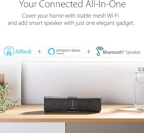 Miniatura 2 de ASUS Lyra Voice - Enrutador de tres bandas WiFi todo en uno (AC2200), Tienda Alexa integrado, seguridad de protección de por vida de Trend Micro,