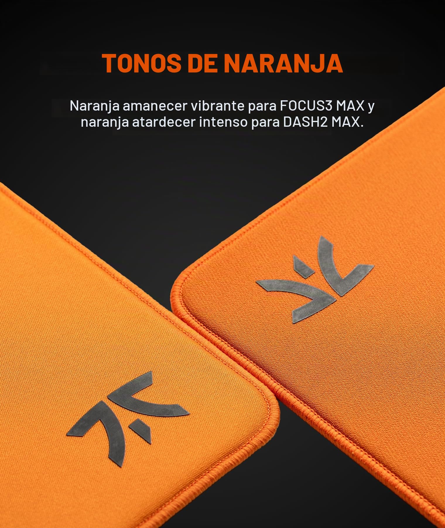 Fnatic MAX Dash L Pro - Alfombrilla de ratón para Videojuegos, Superficie de Tela Texturizada Naranja Atardecer, Revestimiento Resistente al Agua, para Deportes electrónicos con Base de Espuma Poron