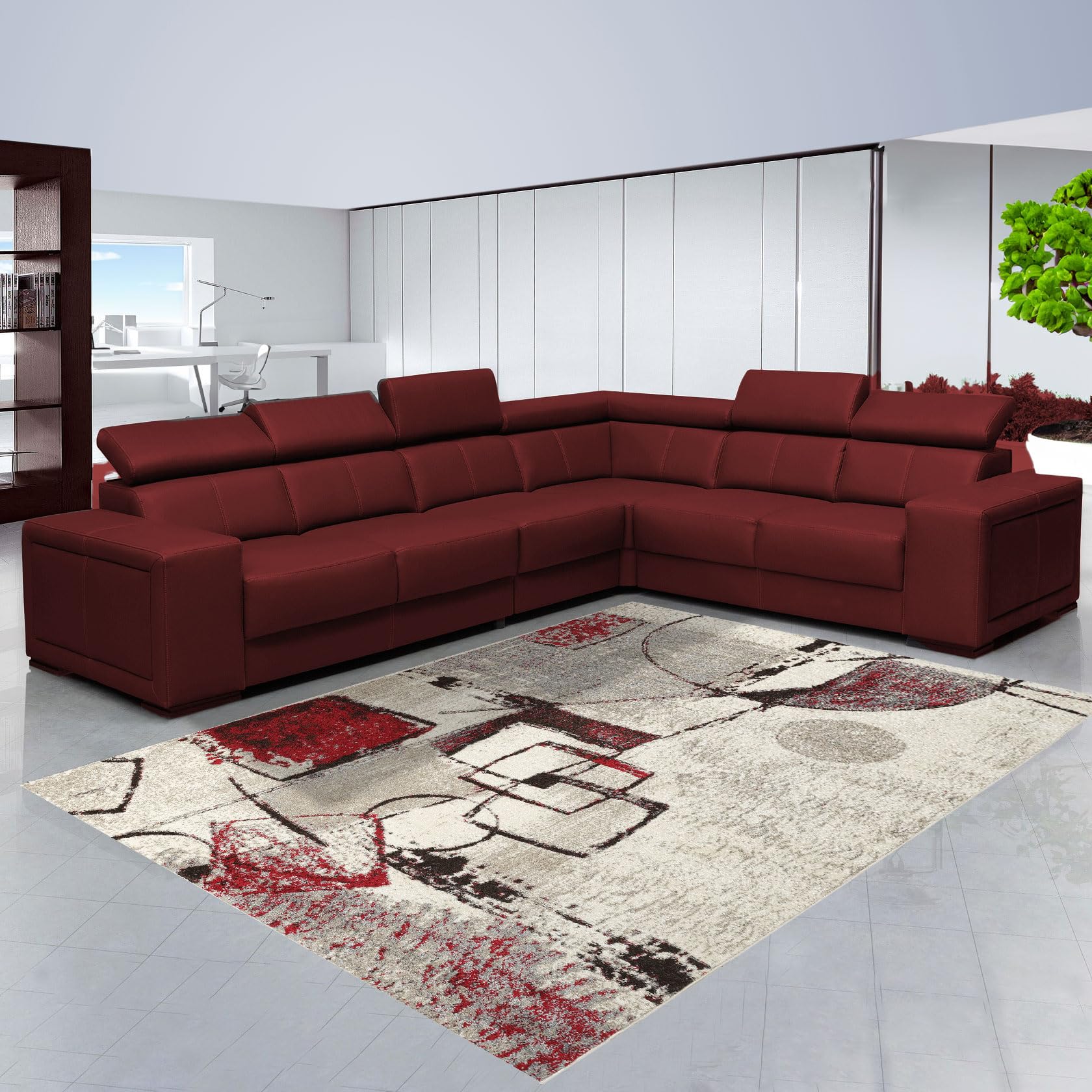 Tappeto 133x190 cm Moderno in Polipropilene – Economico e Resistente – Tappeto Pelo Corto Facile da Pulire – Ideale per Salotto, Soggiorno e Camera da Letto