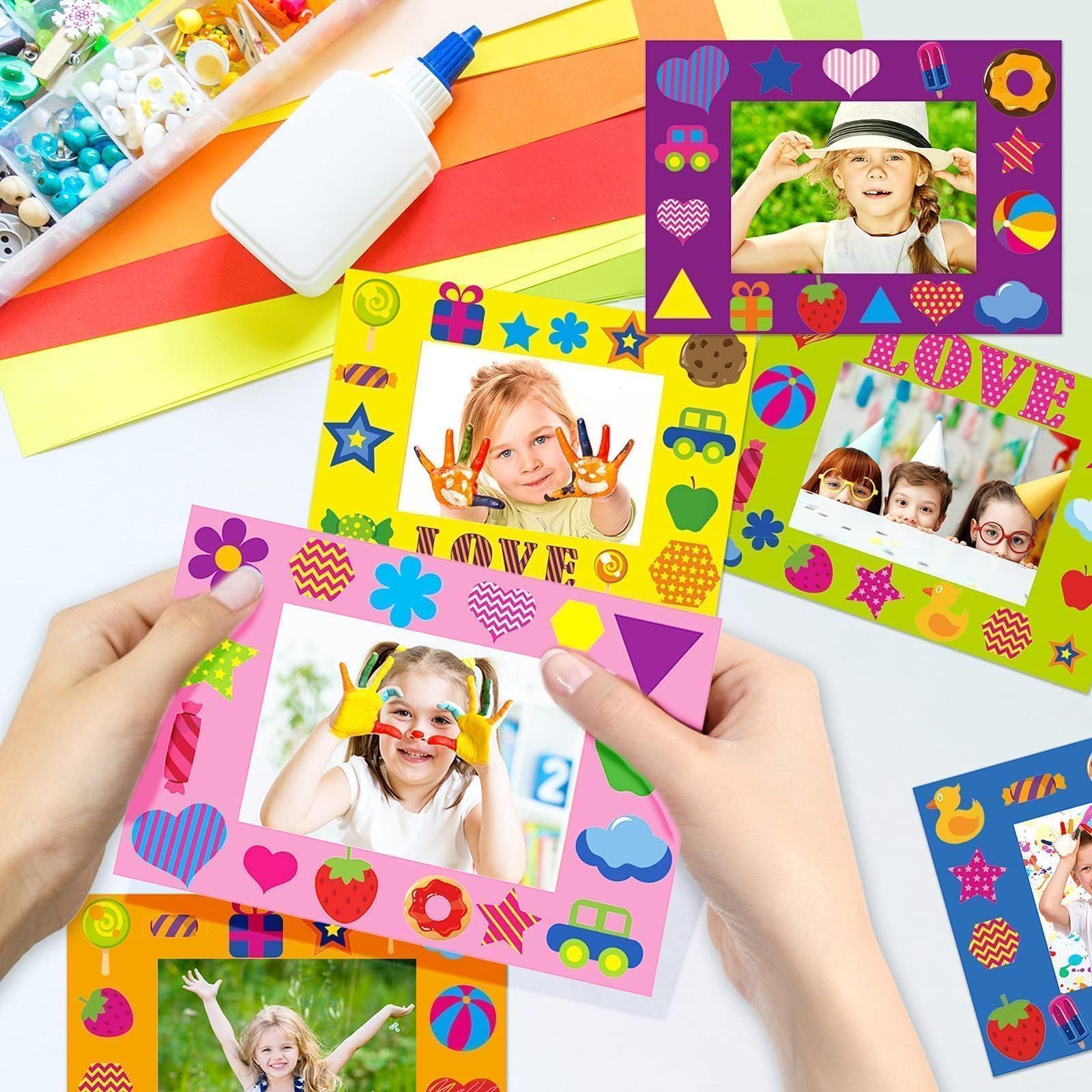 30 Packungen Bilderrahmen-Bastelsets für Kinder, Valentinstag, Frühling, bunte Feiertage, DIY-Schaumstoff-Bilderrahmen für Weihnachten, Mädchen, Geschenke, Spielaktivitäten, Lehrer, Geschenke