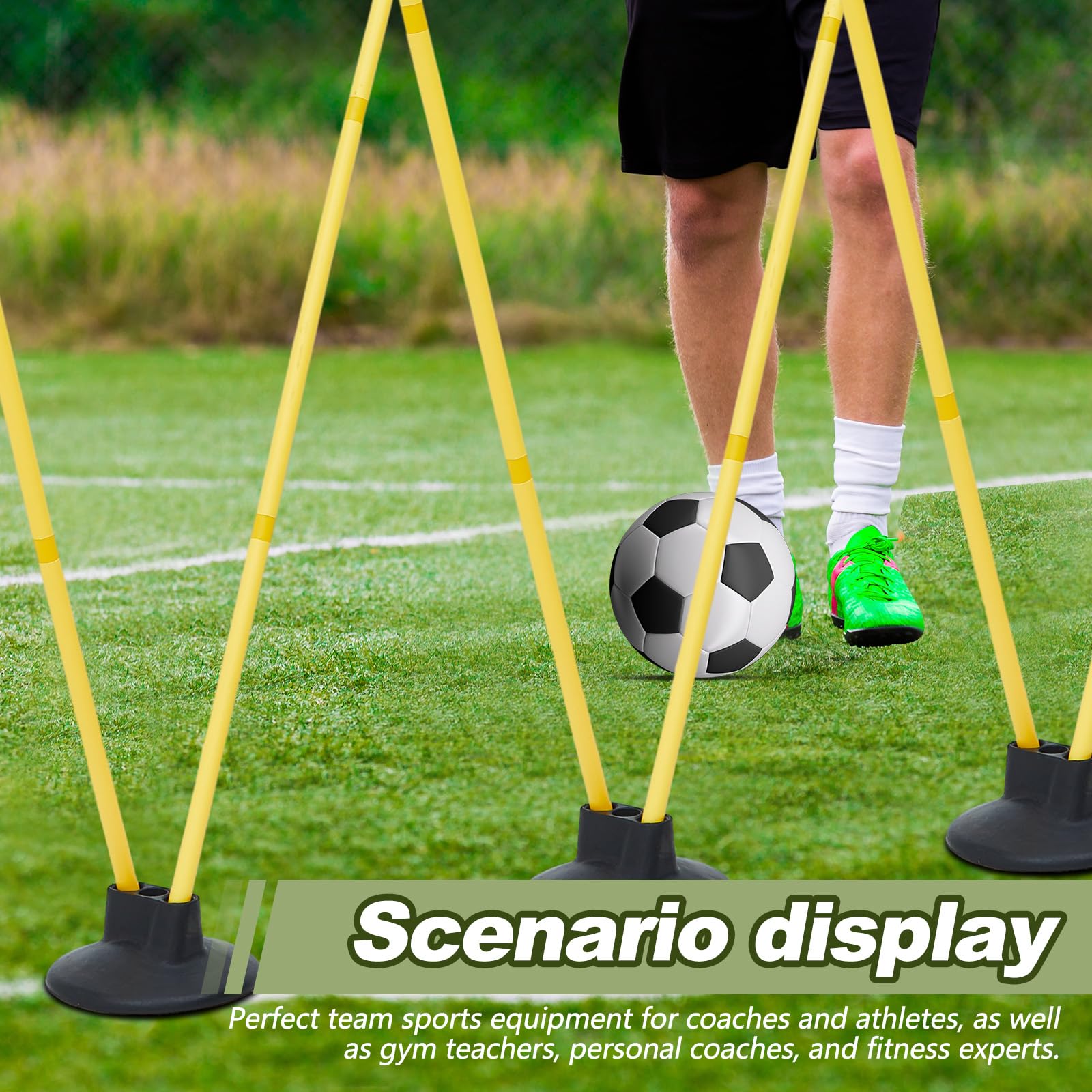 Amazon | Wenqik サッカーアジリティポール12点セット 6つの