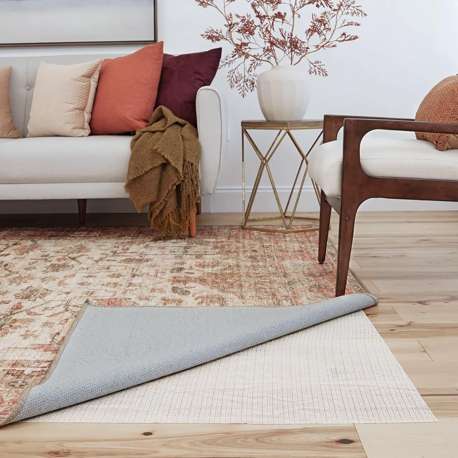 Comfort Grip 8ft Round Rug Pad | Non Slip Under Rug Gripper for Hardwood Floors | Anti Slip Gripper for Indoor Area Rugs, Carpet or Mat