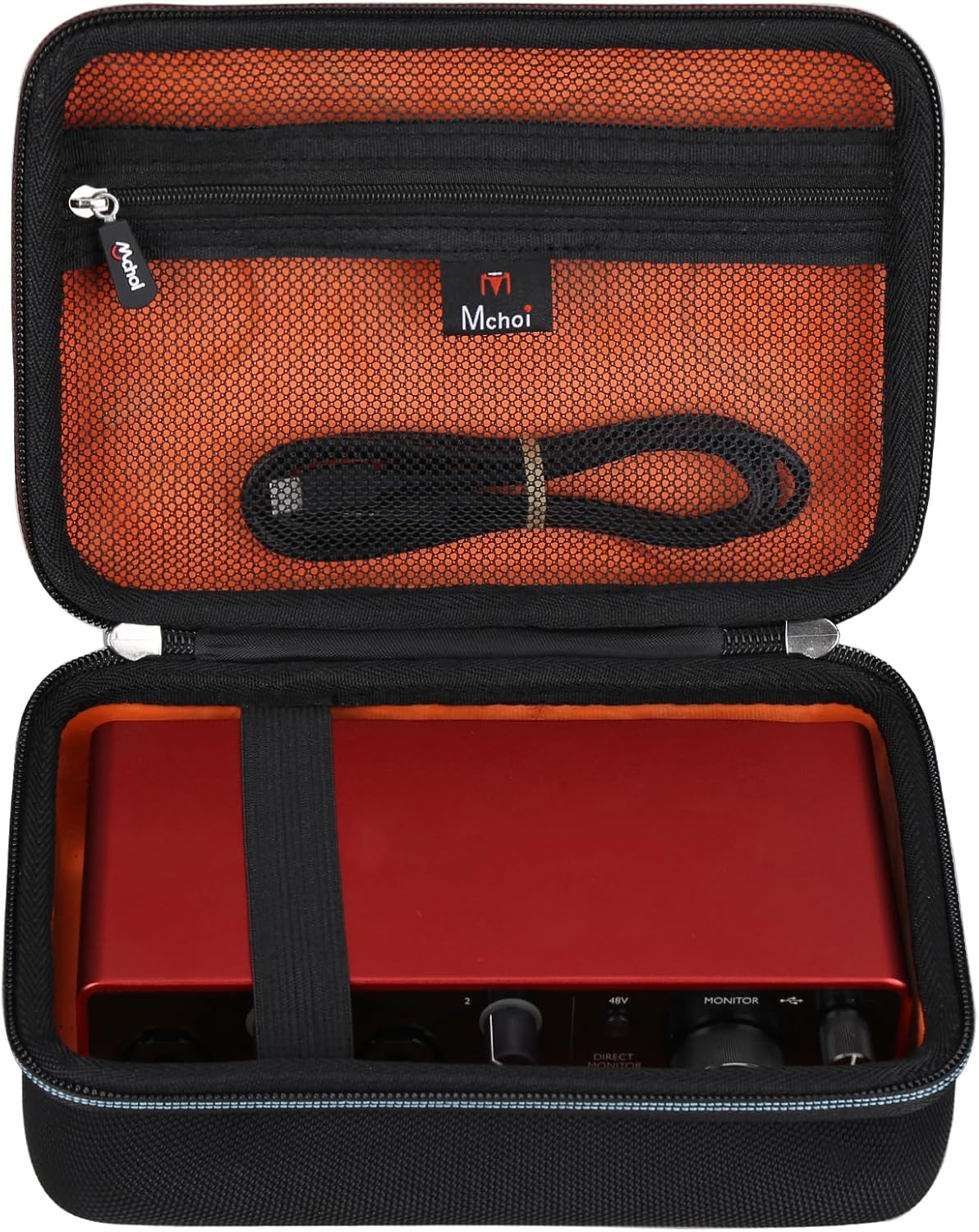 Mchoi Hard EVA Travel Case Compatible with Focusrite Scarlett 2i2 (3rd Gen) 4th Gen USB Audio Interface and Accessories, Case Only