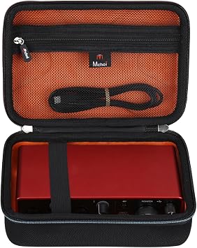 Mchoi Hard EVA Travel Case Compatible with Focusrite Scarlett 2i2 3rd Gen 4th Gen USB Audio Interface and Accessories, Case Only
