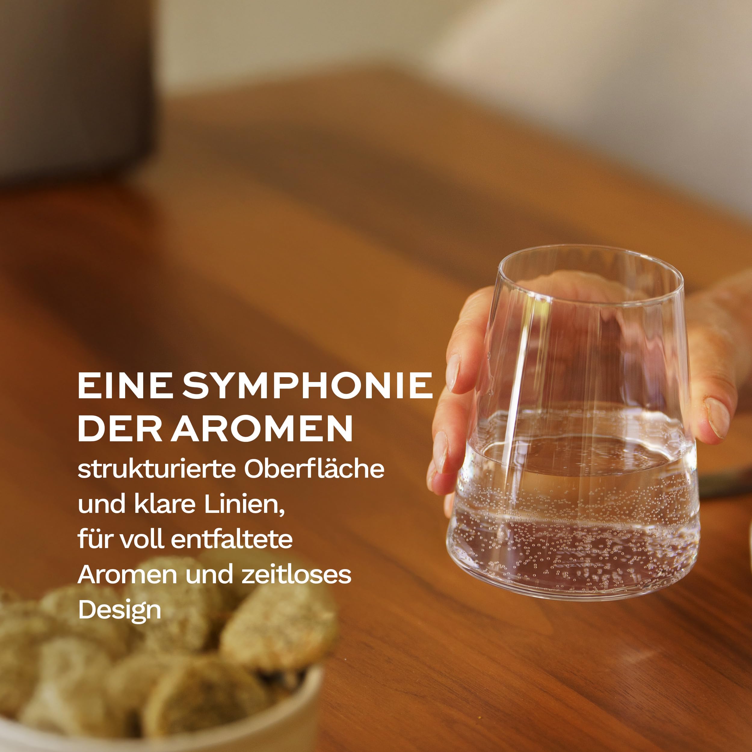 Stölzle Lausitz Weißweinbecher Symphony 6er-Set 400 ml – Moderne Weingläser ohne Stiel für maximale Aromaentfaltung – Flache Weißweingläser aus Kristallglas – Spülmaschinengeeignet & Made in Germany