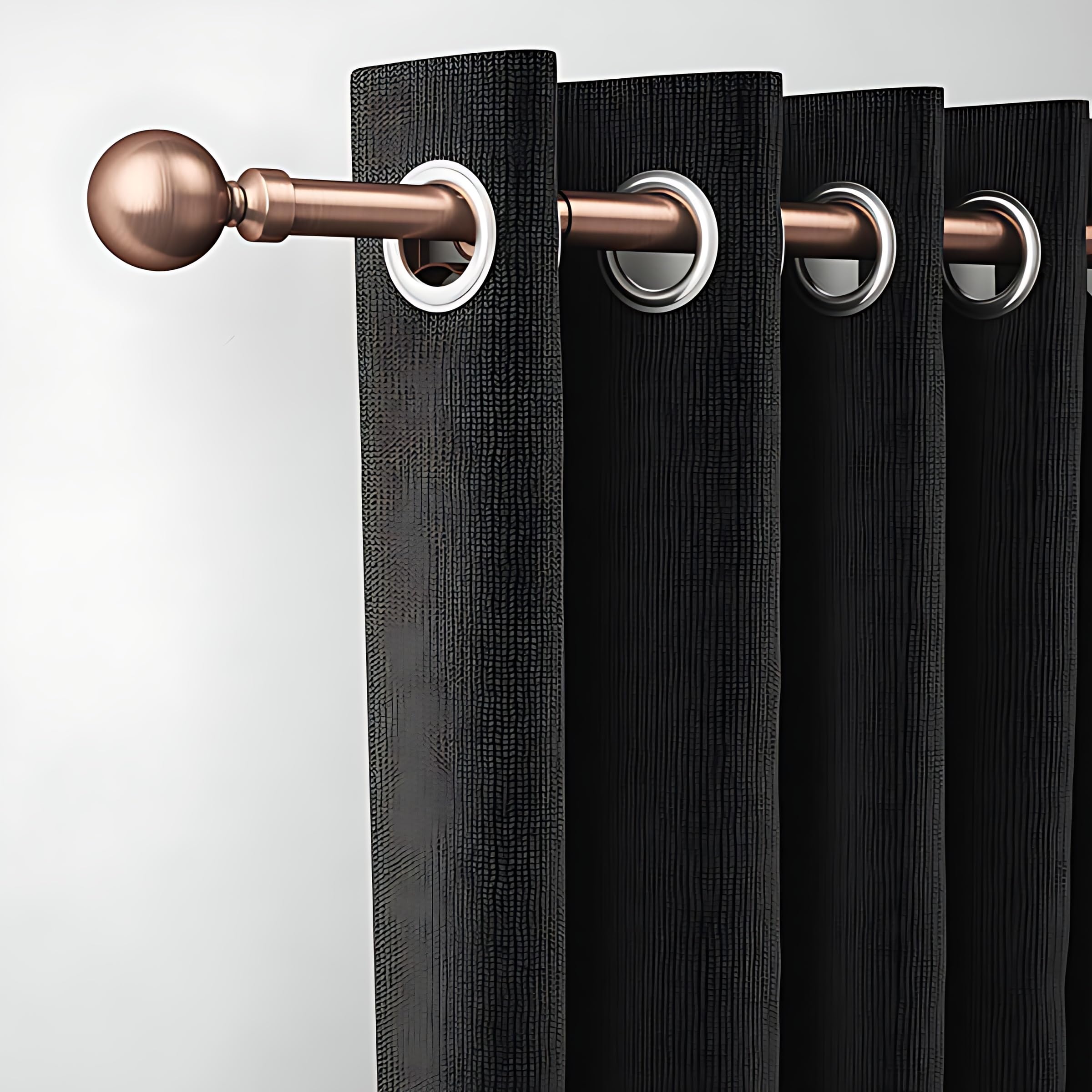 ROTHLEY Copper Curtain Rods for Windows 28 to 48 Inch Extendable Curtain Pole 1 Inch Diameter Decorative Curtain Rod Metal Heavy Duty Drapery Rod With Klick Fit Brackets-Orb Finial