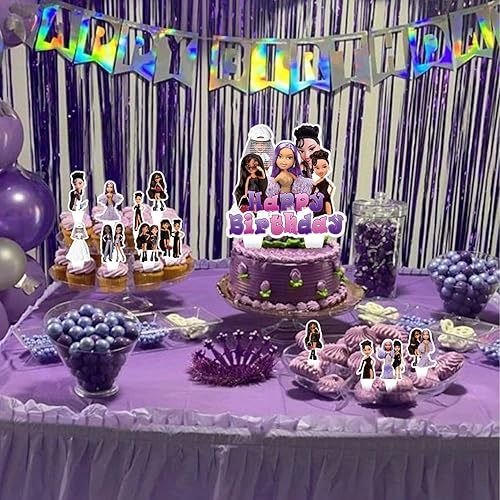 Miniatura 7 de Juego de 37 adornos para tartas y cupcakes, suministros de fiesta de cumpleaños para decoraciones de cumpleaños