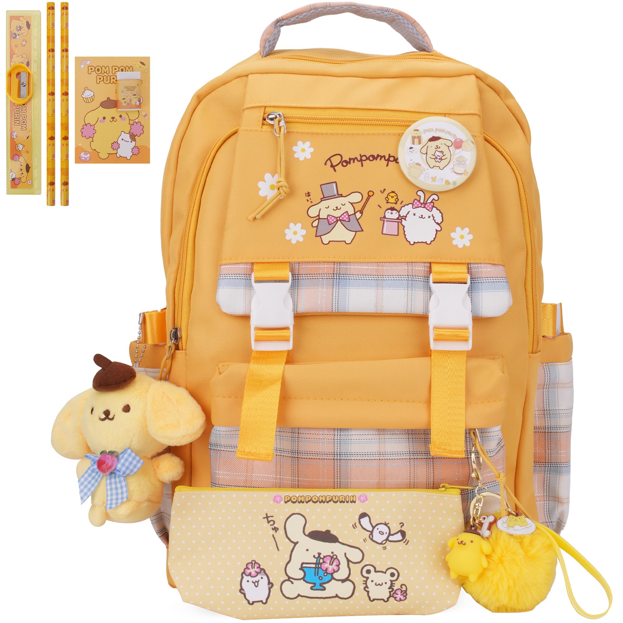 Juju Yellow Kawaii Backpack - Cute Kawaii Stuff Mochila Kawaii - Yellow Backpack - Cute Backpacks For Girls - Cute Backpack Kawaii Backpacks For