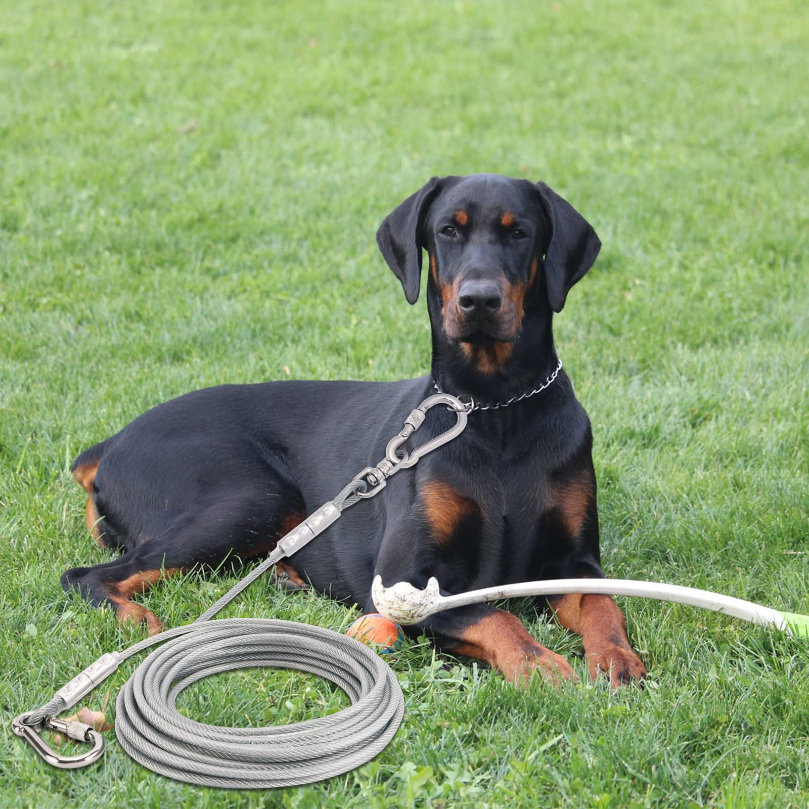 Tie-Out - Guinzaglio per cani, 3/6/9/15 m, per il cortile, 9 m